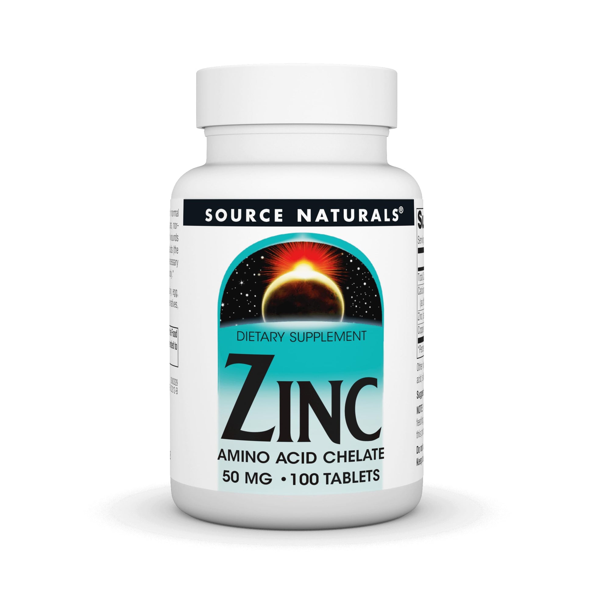 Source Naturals Zinc Amino Acid Chelate 50mg Tablets, 100 Count