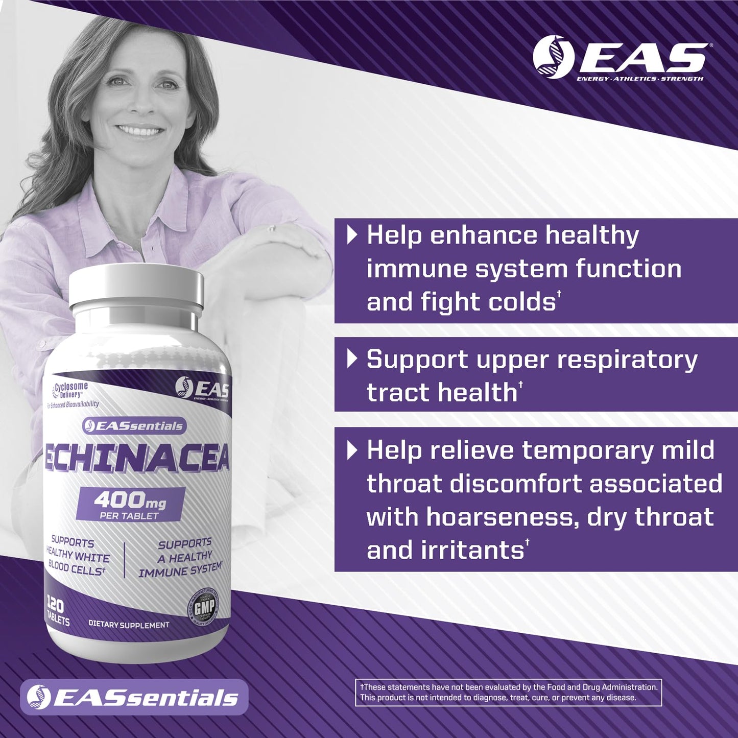 Experimental and Applied Sciences Echinacea 400mg Tablets, 120 Count
