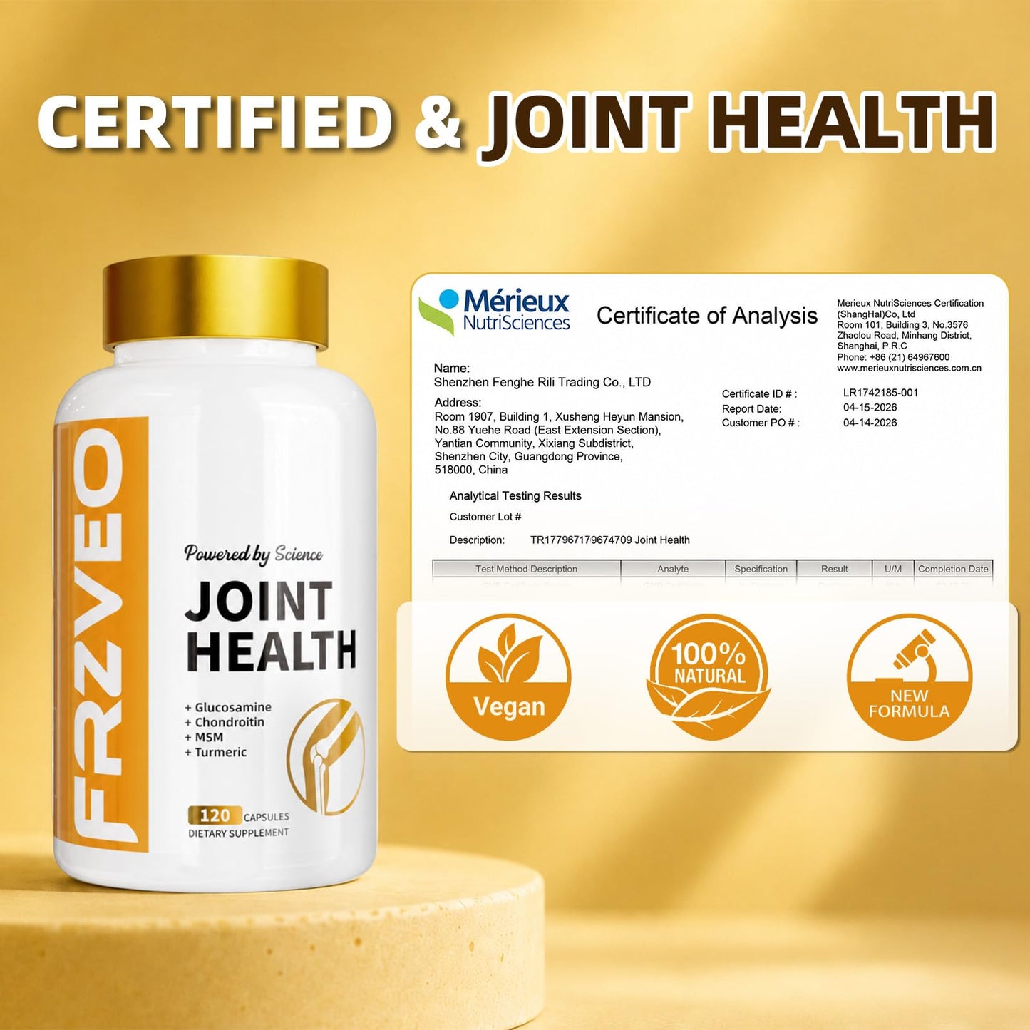 FRZVEO Joint Health Supplement for Women & Men Capsule, 120 Count