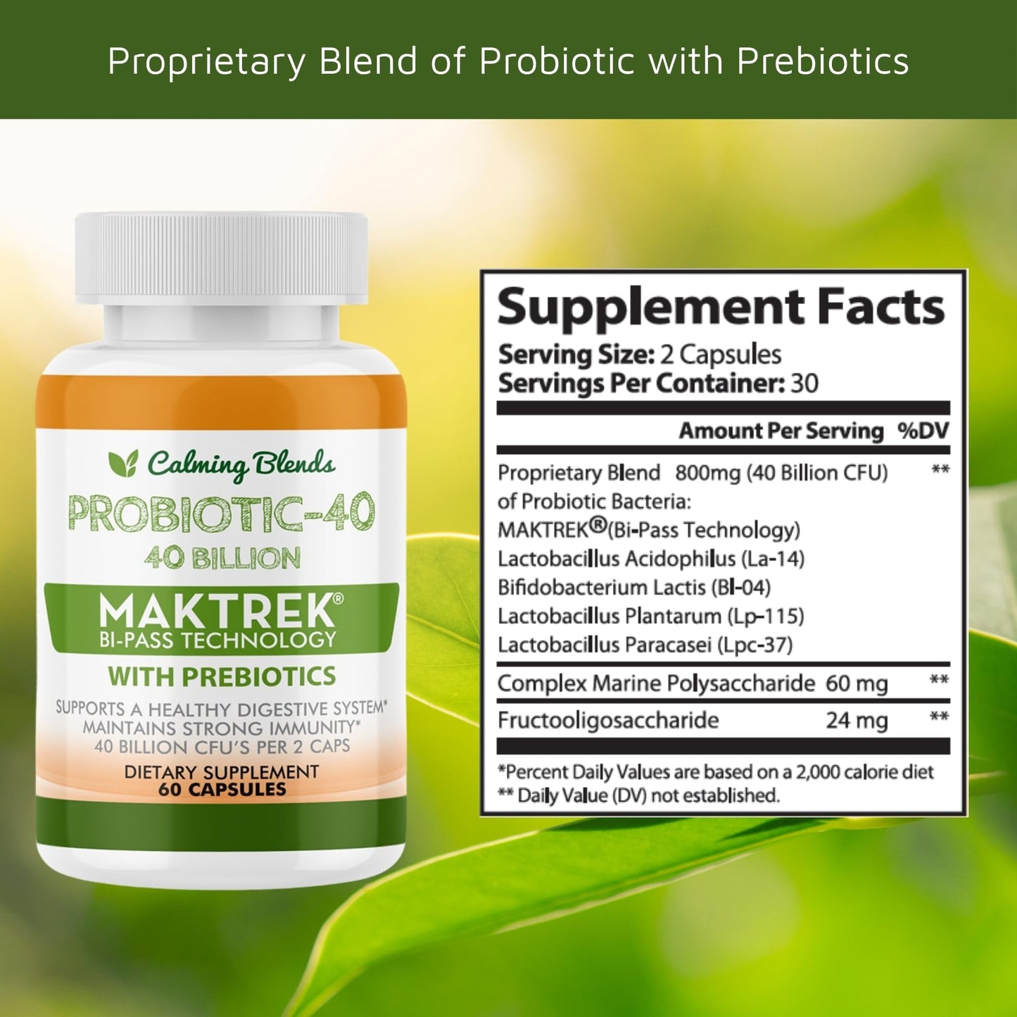 Calming Blends Probiotic 60 Capsules