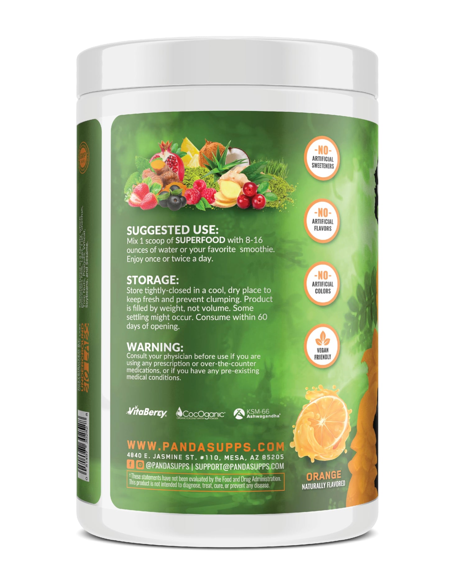 Underground Bio Labs All Natural SUPERFOOD Greens, Reds, Golds, Probiotics, Ashwagandha and Lion's Mane Powder 13.76 oz