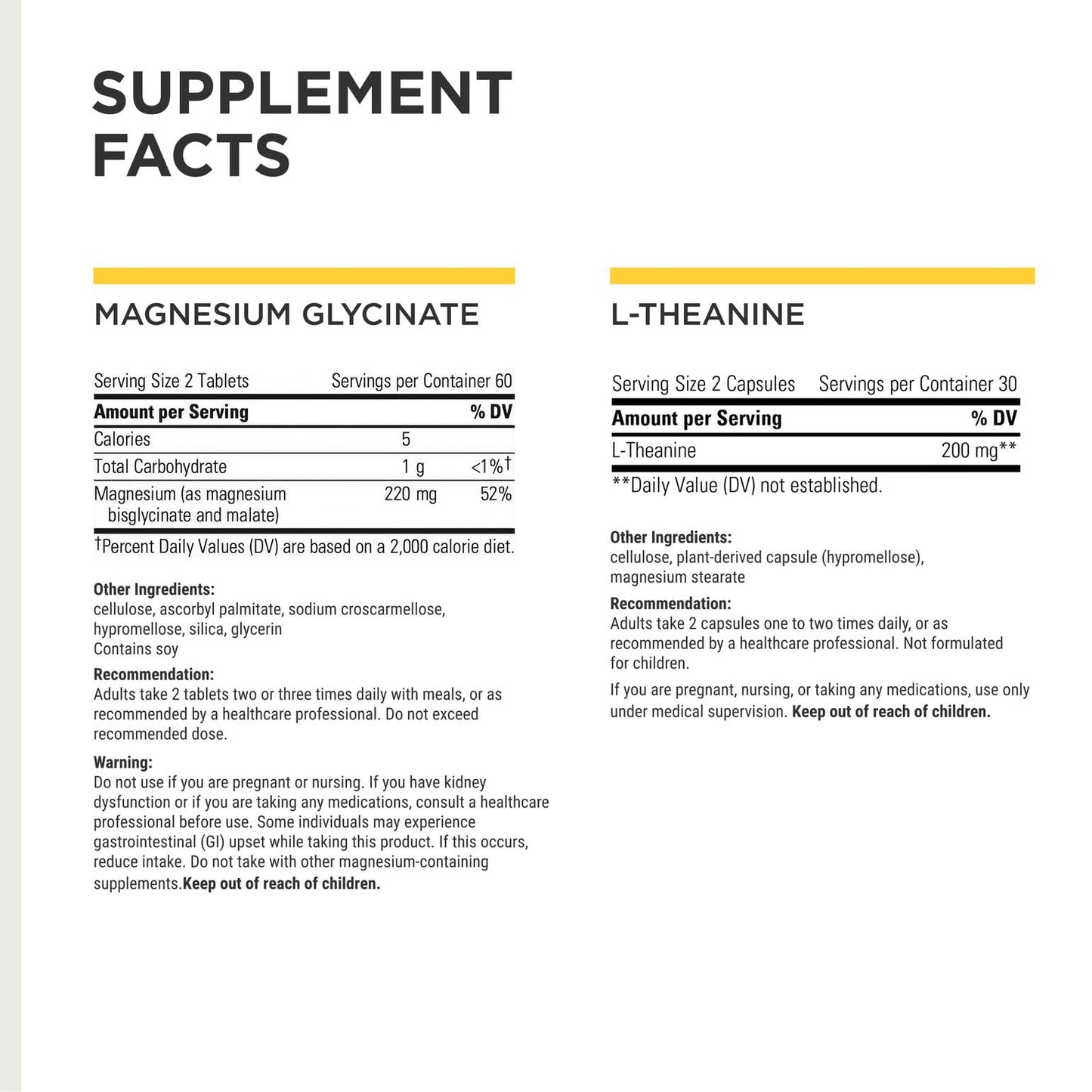 Integrative Therapeutics L-Theanine & Magnesium Glycinate Plus Tablet 180