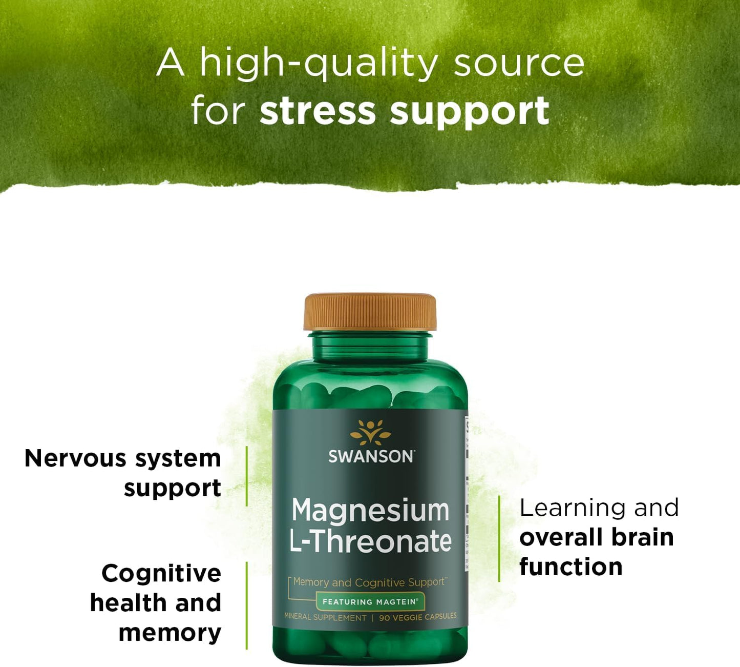 Swanson Magnesium L-Threonate Brain and Cognitive Health Supplement 90 Capsules