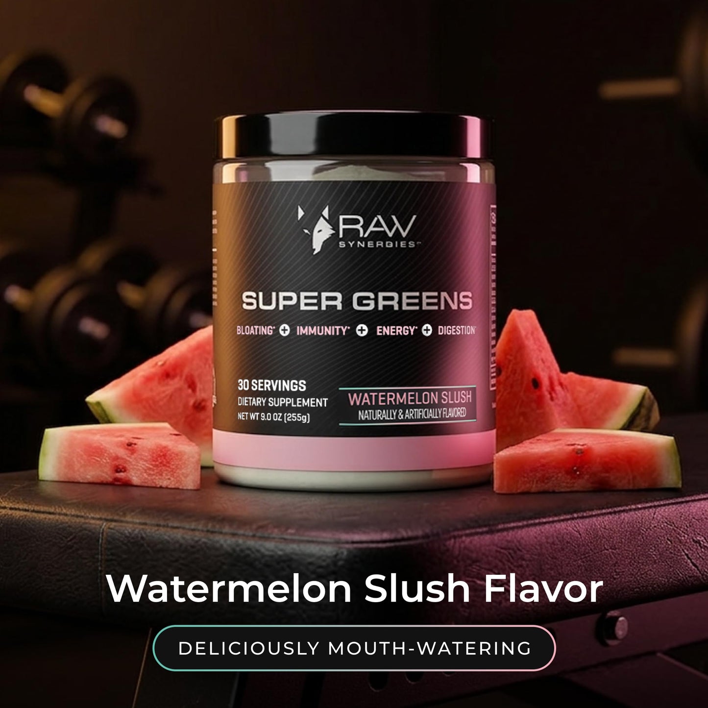 RAW Synergies Daily Superfoods Greens Watermelon Powder 22.58 Ounce
