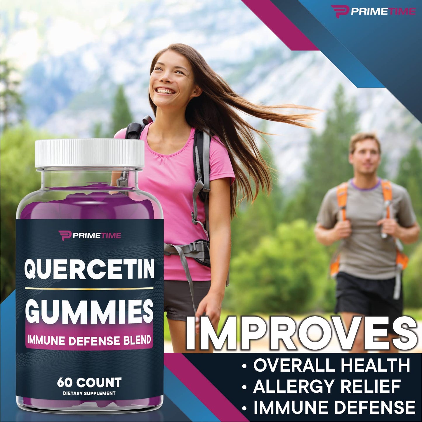 Primetime Sports Quercetin Zinc Vitamin C 1000mg Gummies with Elderberry Flavonoids, 240 Gummies