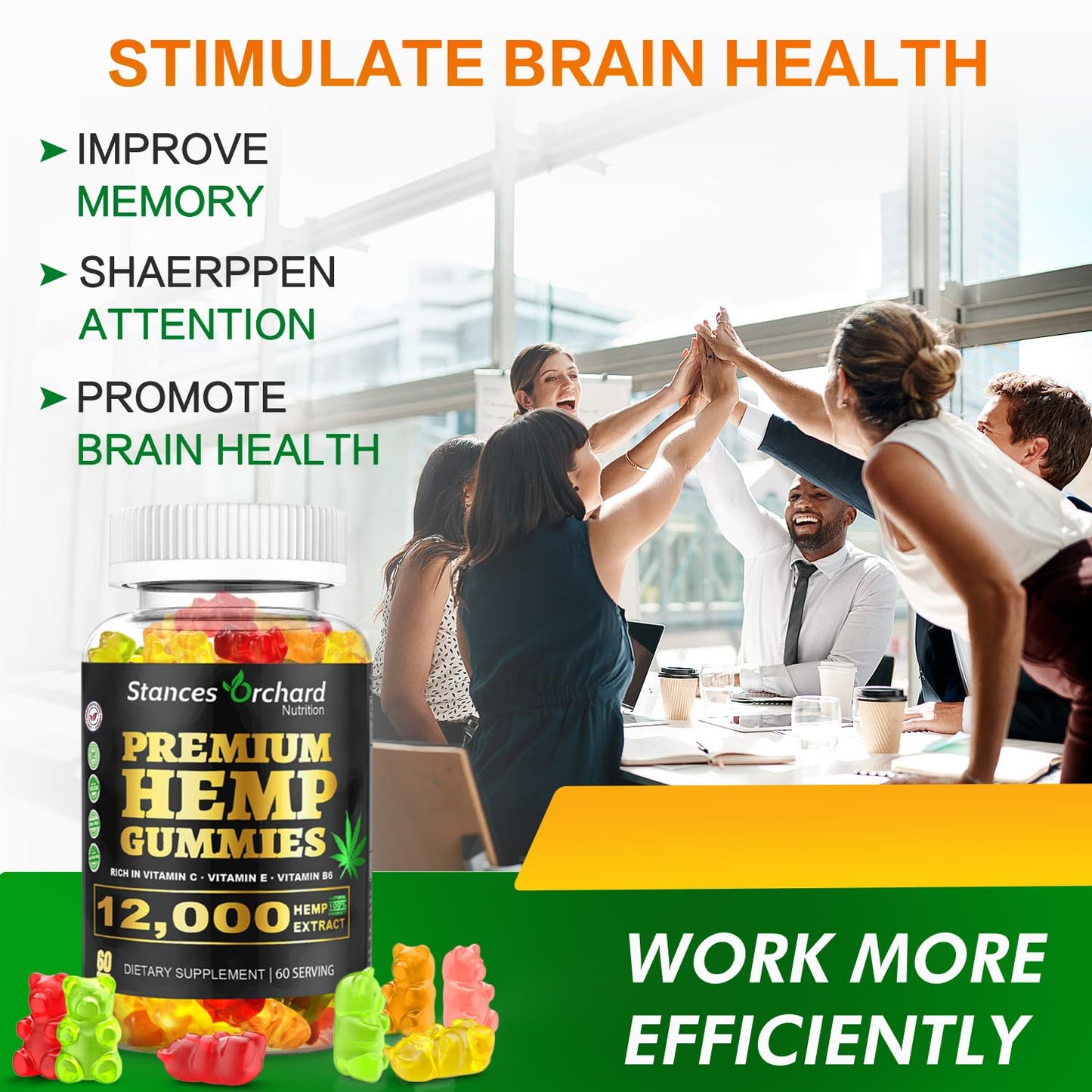 STANCES ORCHARD Hemp Gummies Advanced Extra Strength 60 Count