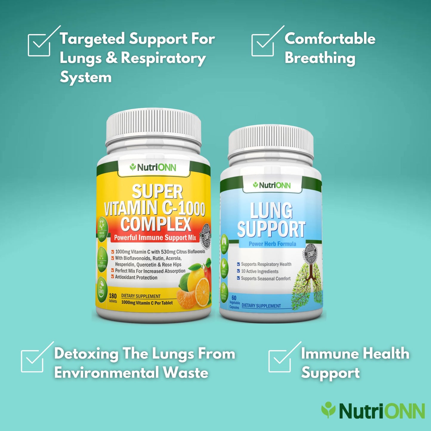 NutriONN Super Vitamin C Complex Capsules & Tablets 240 Count
