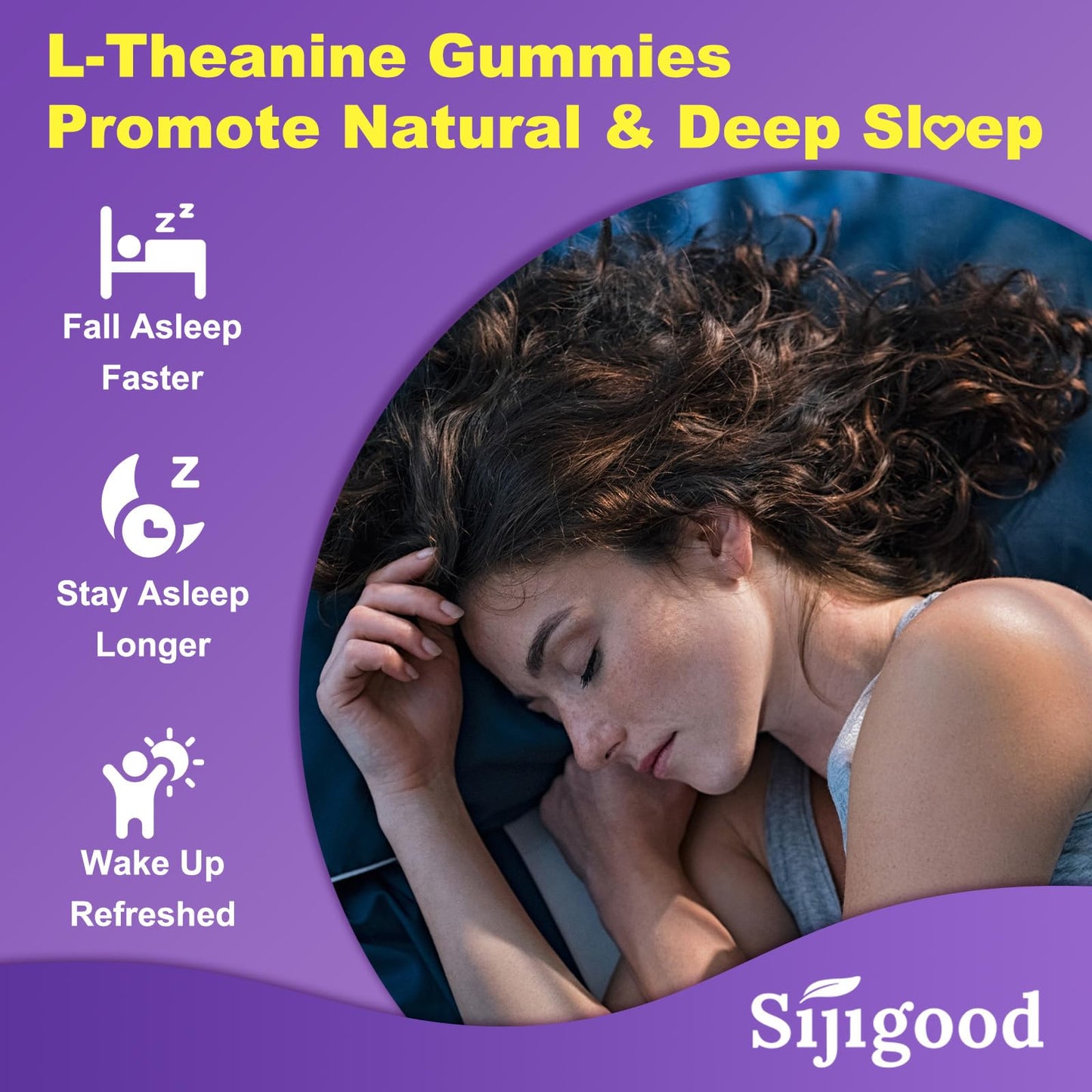 Sijigood L-Theanine Gummies with Ashwagandha, GABA & 5HTP, 180 Gummies