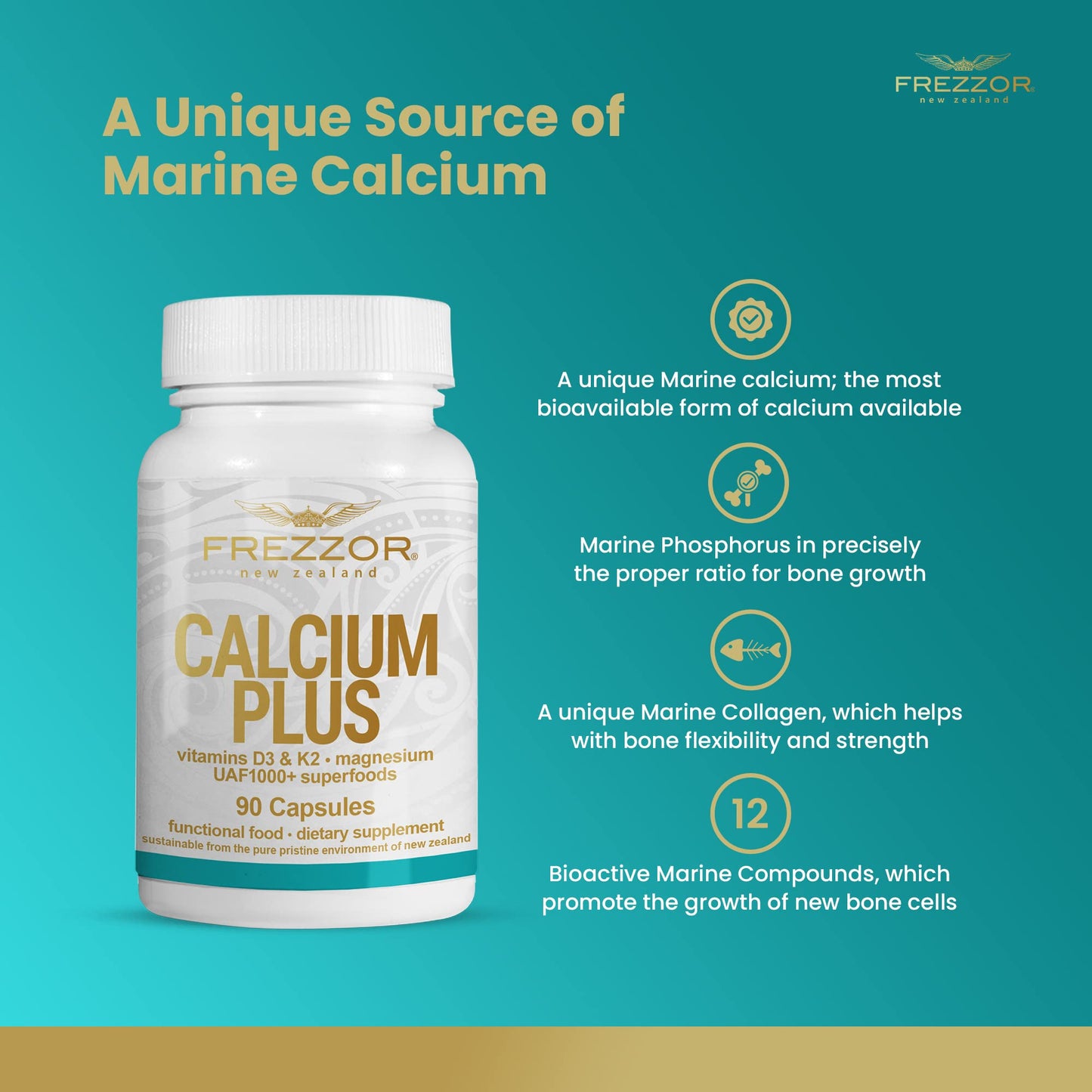 FREZZOR Calcium Plus with UAF1000+ Super Antioxidant Capsules 540 Capsules