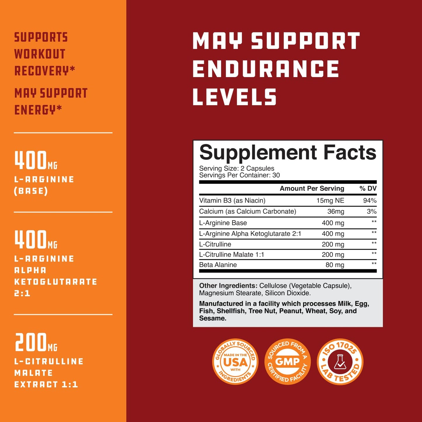 Natures Craft Nootropic Memory Supplement and Energizing Nitric Oxide Supplement Bundle, 90 Capsules