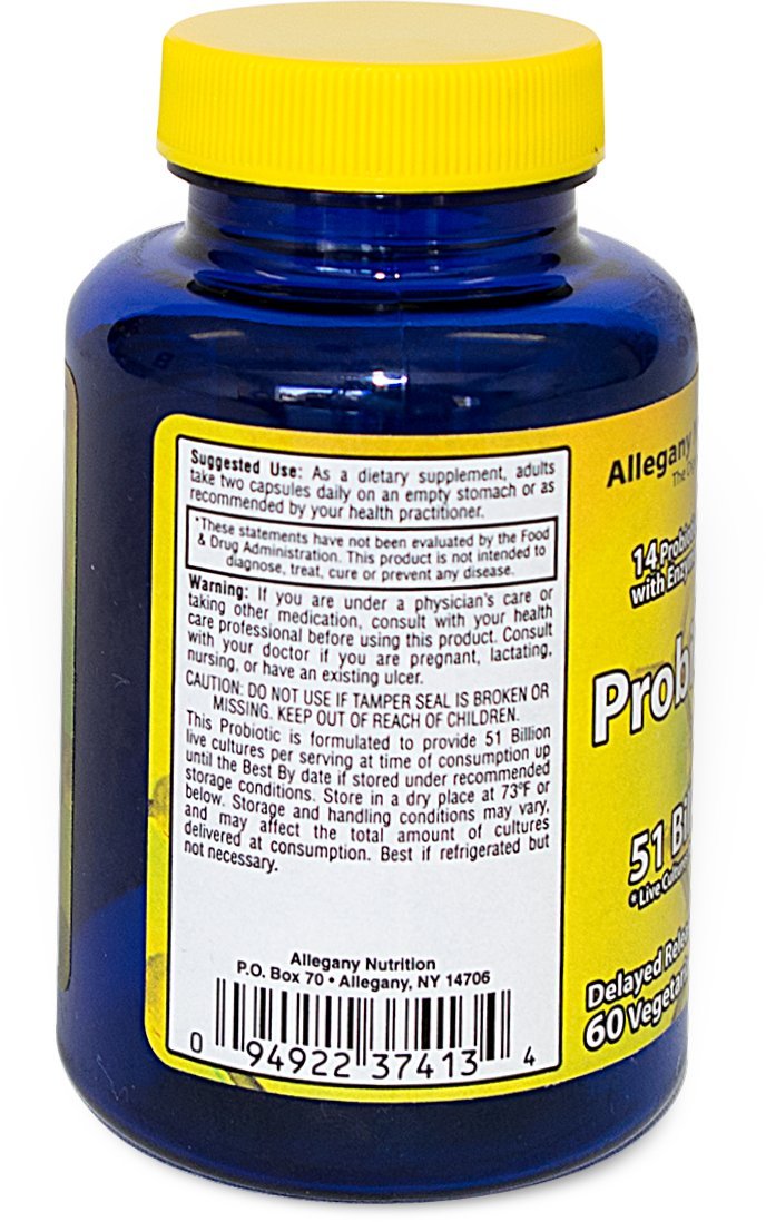 Allegany Nutrition Probiotic Capsule 60 Count