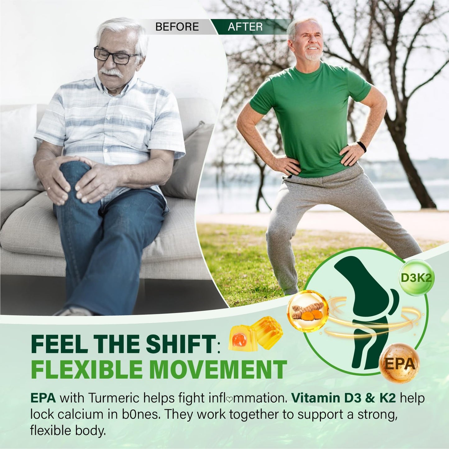 ZEGBALP Omega-3 Gummies - Vegan Algae Oil DHA & EPA, Turmeric, Vitamin D3, K2 & Citicoline, Sugar-Free, 120 Gummies