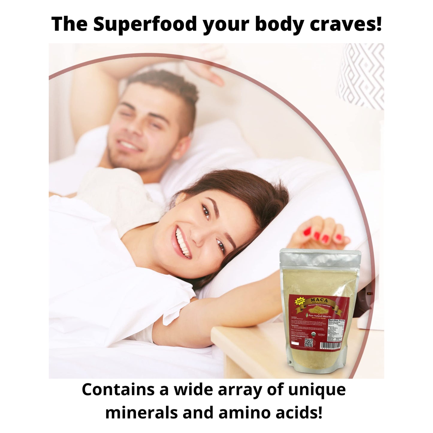 Pure Natural Miracles Organic Peruvian Maca Root Powder 16 oz