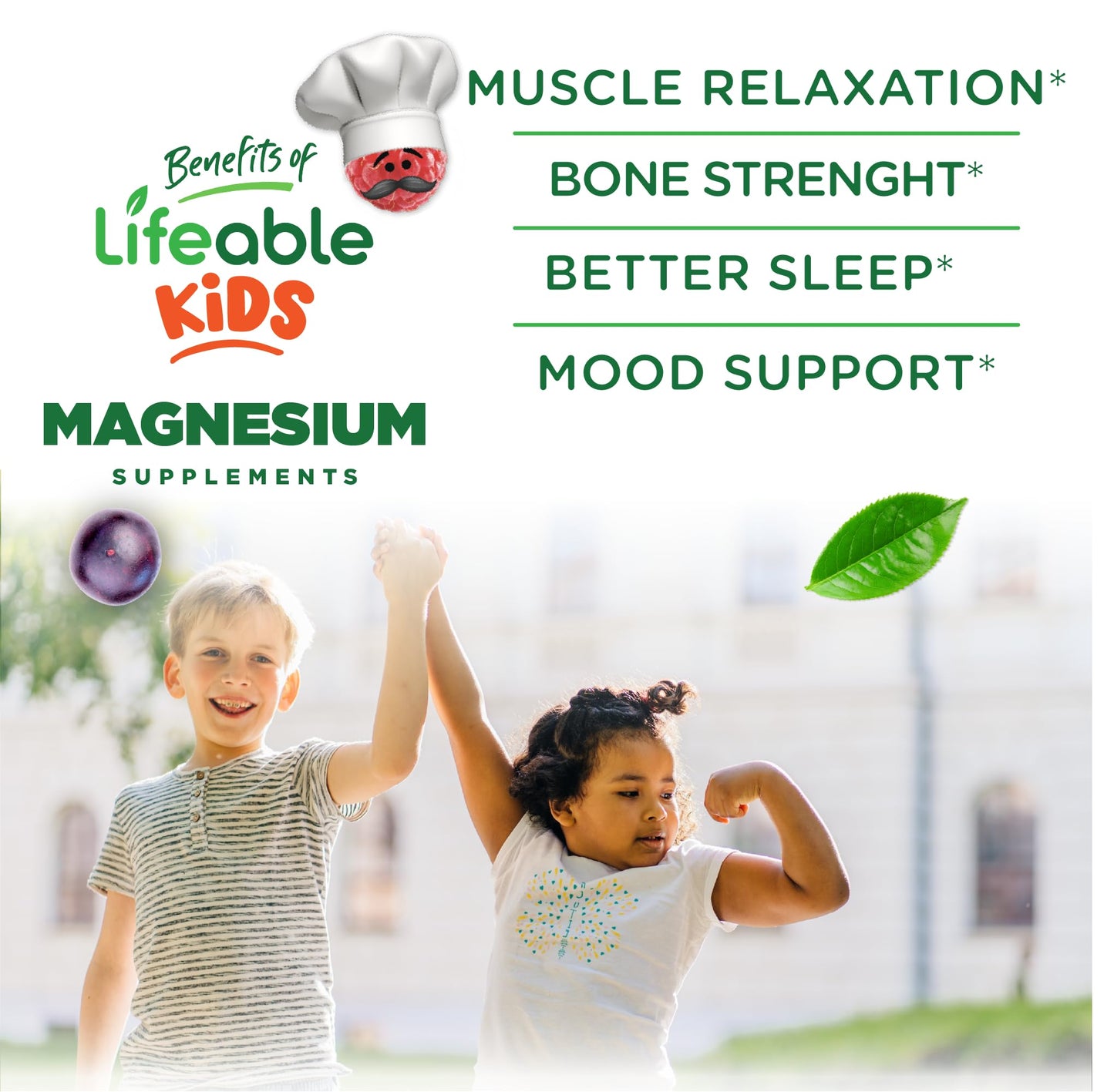Lifeable Magnesium Citrate Gummies for Kids 60 Count