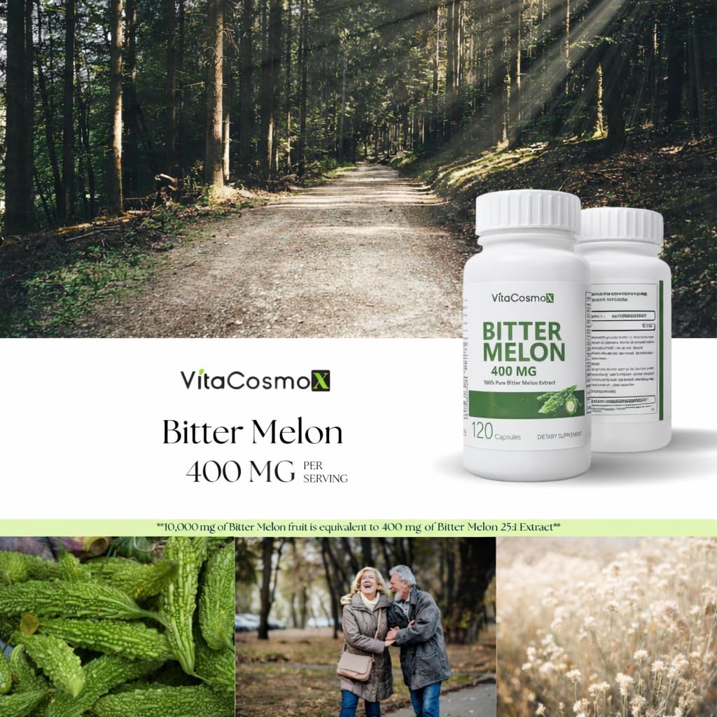 VitaCosmoX Bitter Melon Root 400 mg Capsule, 120 Vegan Capsules