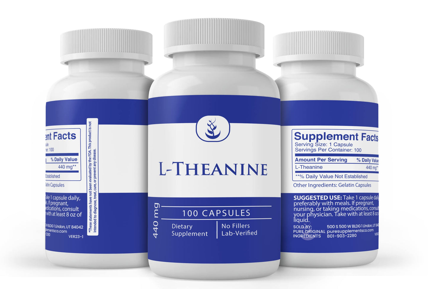 Pure Original Ingredients L-Theanine Capsules 365