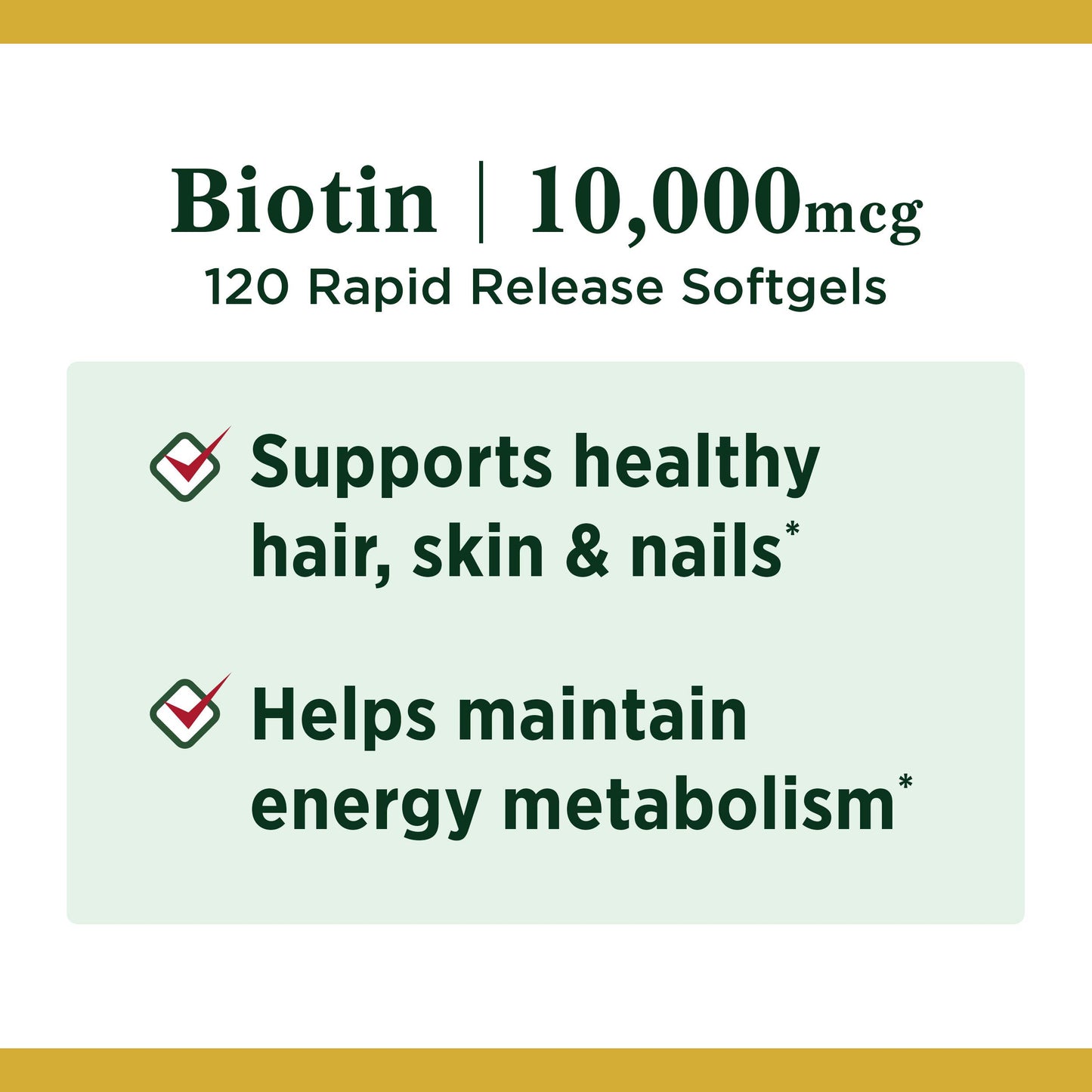 Nature's Bounty Biotin 10,000 mcg Rapid Release Softgels, 1200 Softgels