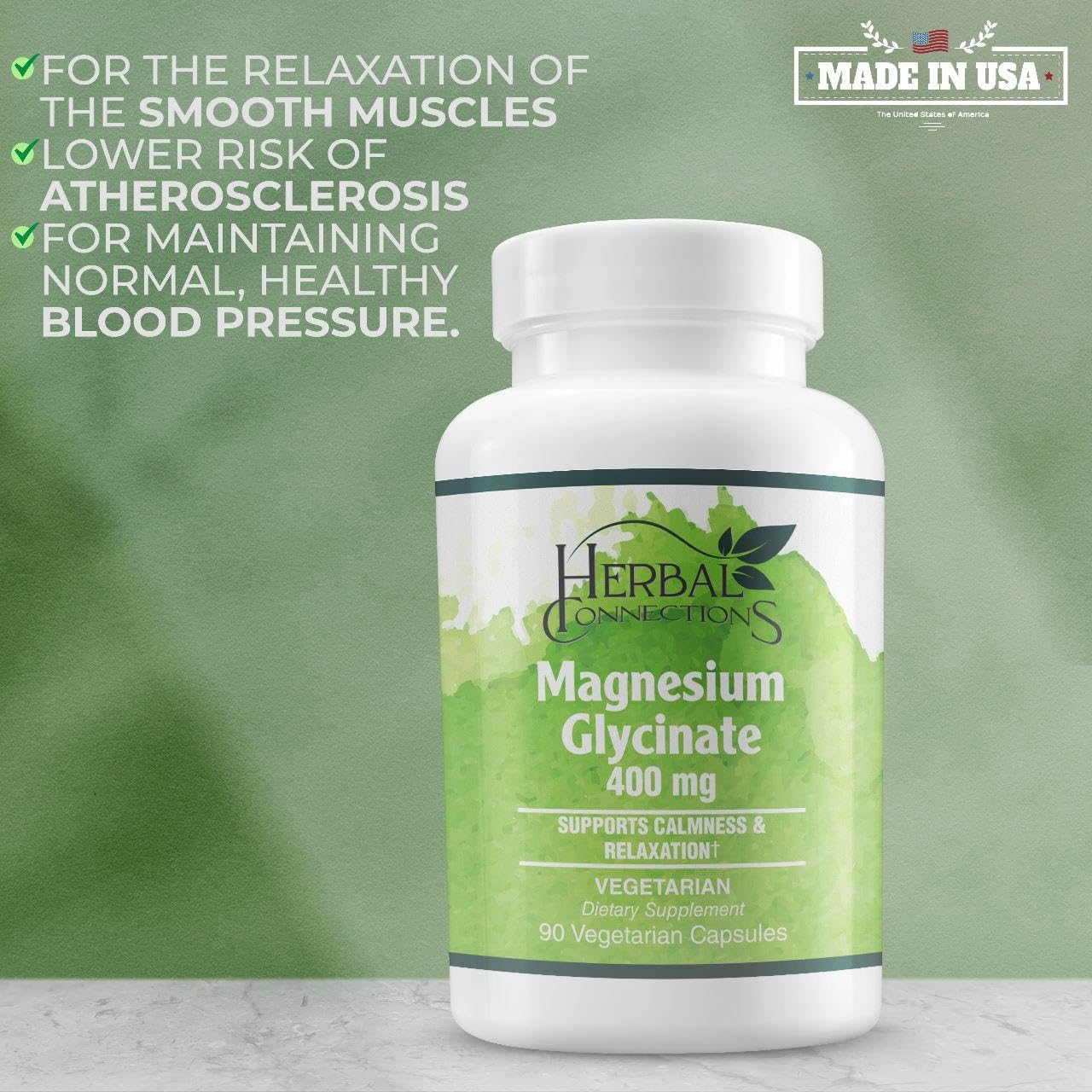 Herbal Connections Magnesium Glycinate Capsules 90 Count