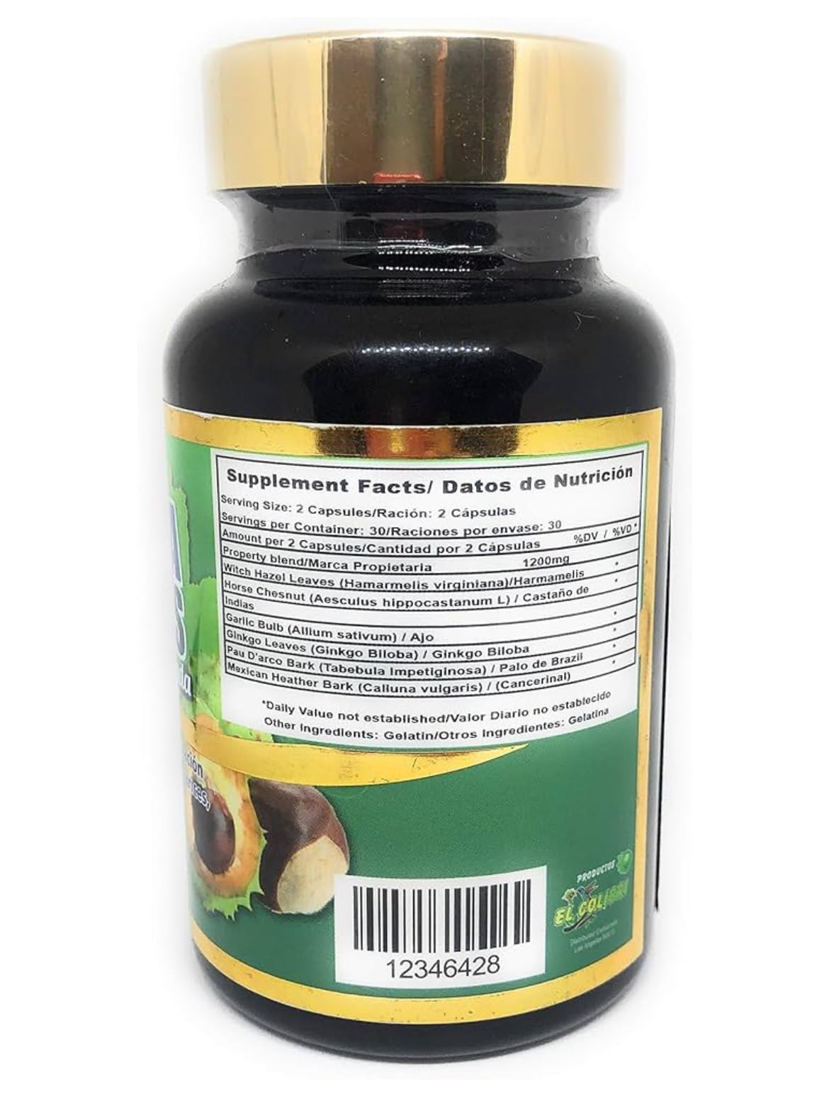 Generic Castana de Indias 100% Reforzada Productos El Colibri 90 Capsules