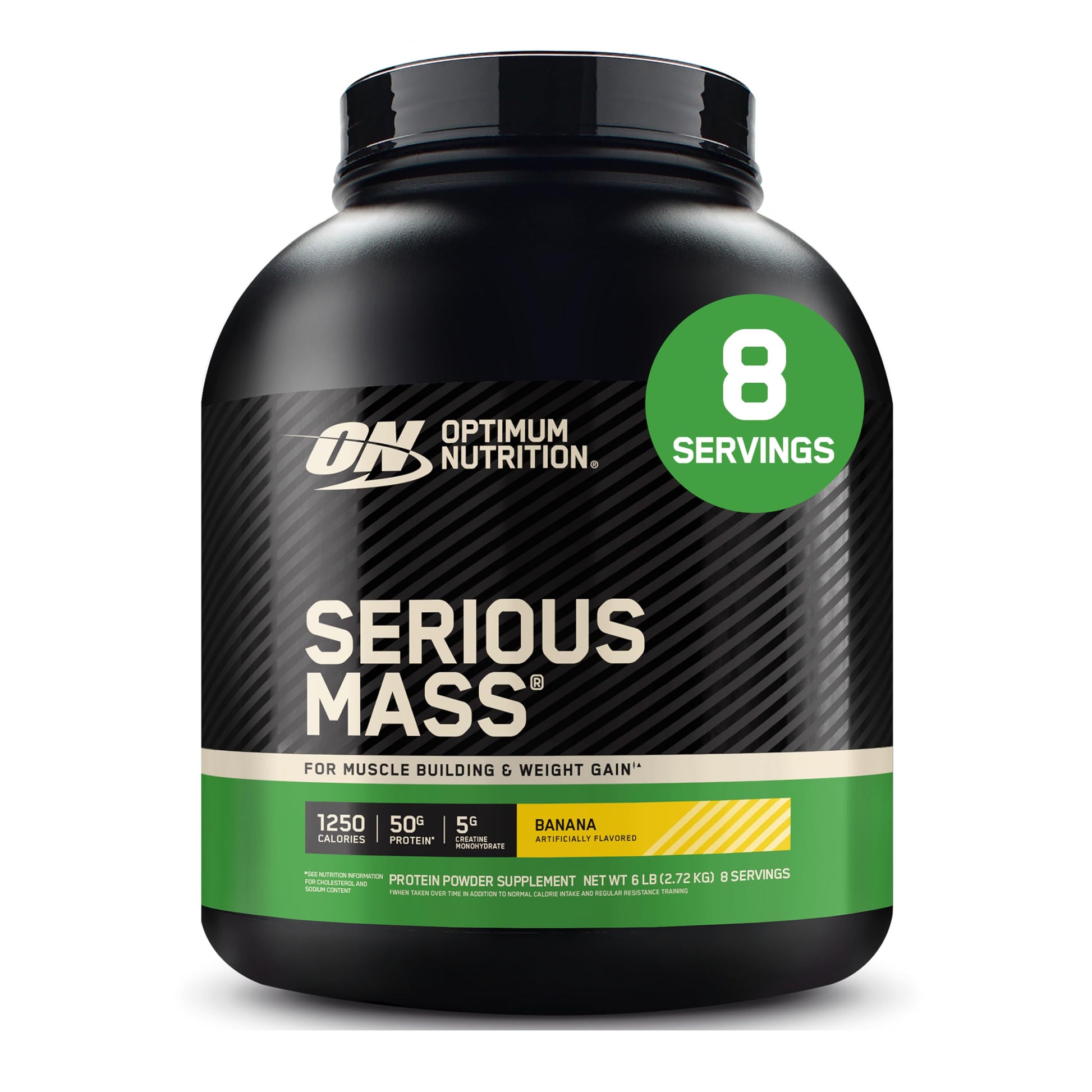 Optimum Nutrition Serious Mass Weight Gainer Protein Powder Banana, 6 Pound