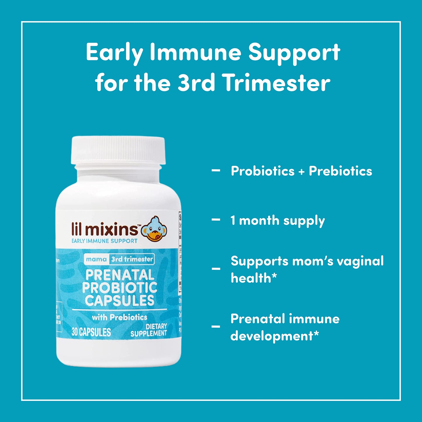 Lil Mixins Early Allergen Prenatal Probiotics Capsule for Women & Baby, 1 Count
