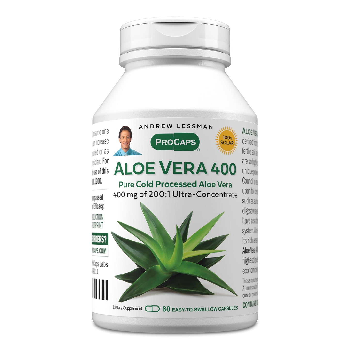 ANDREW LESSMAN ProCaps Aloe Vera 400 mg Capsules, 60 Count