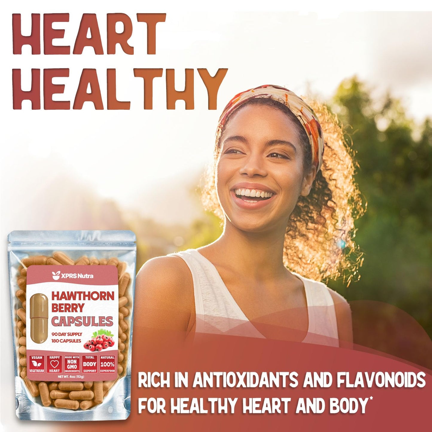 XPRS Nutra Hawthorn Berry Capsules, 180 Count