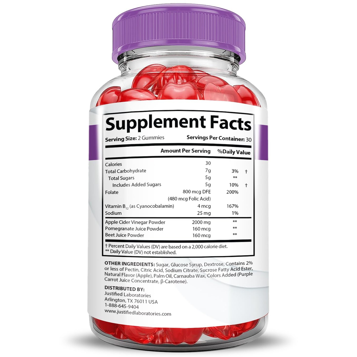 Justified Laboratories Proton Keto ACV Gummies Extreme (2000 mg), 300 Count