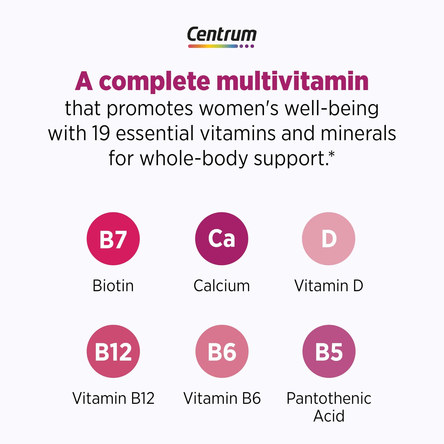 Centrum Complete Multivitamin Supplement + Hot Flash Support Menopause Support Tablets, with Clinically Studied geniVida, 30 Tablets