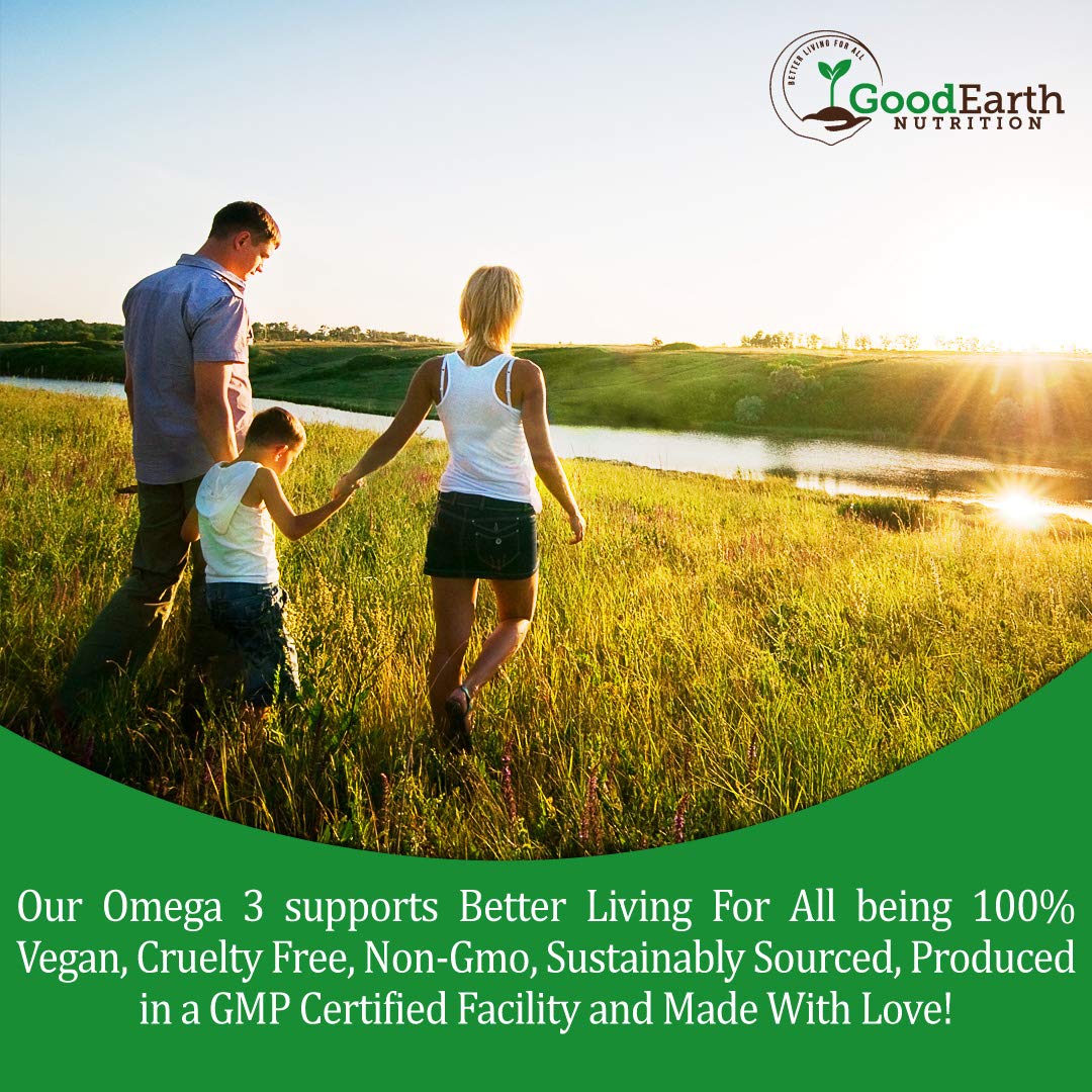 GoodEarth Nutrition Algal Oil - Vegan DHA Omega-3 Fish Oil Supplements Softgel 60