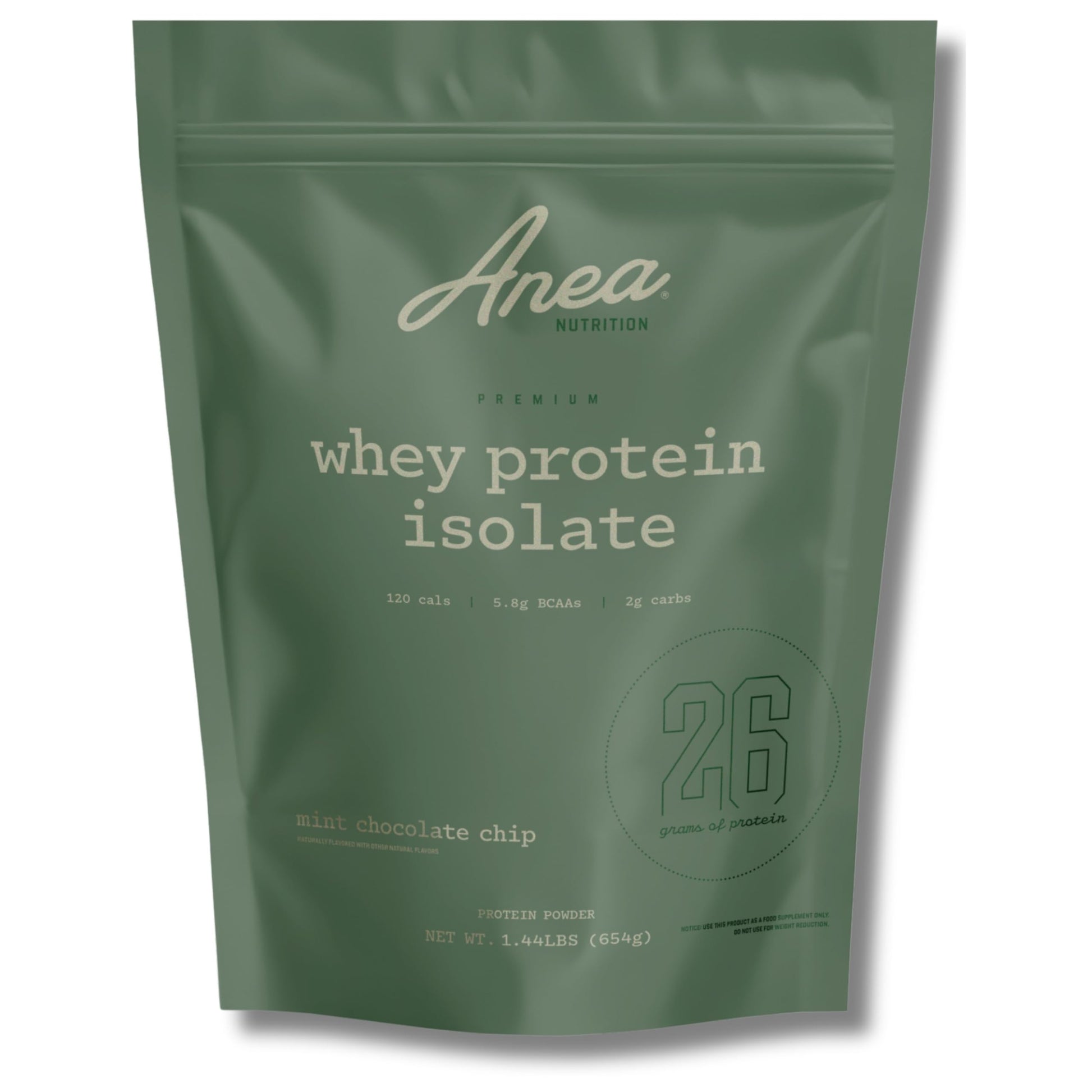 Anea Nutrition Whey Protein Isolate Powder - Mint Chocolate Chip, 1.44 Pound