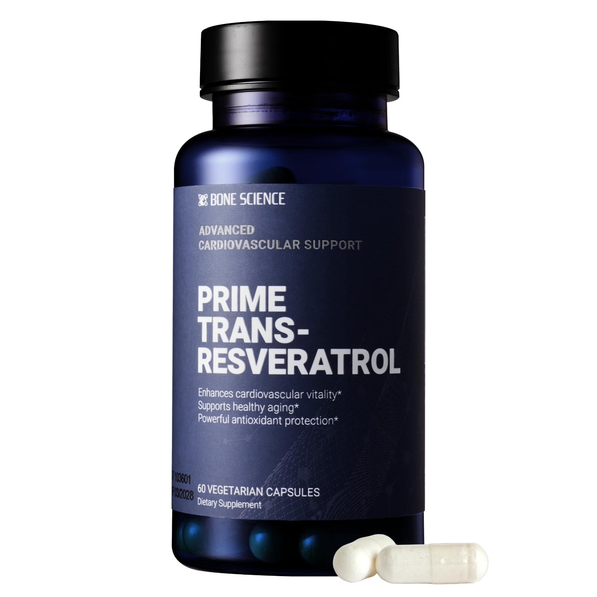 BONE SCIENCE Trans-Resveratrol 1000 mg Capsule, 60 Count