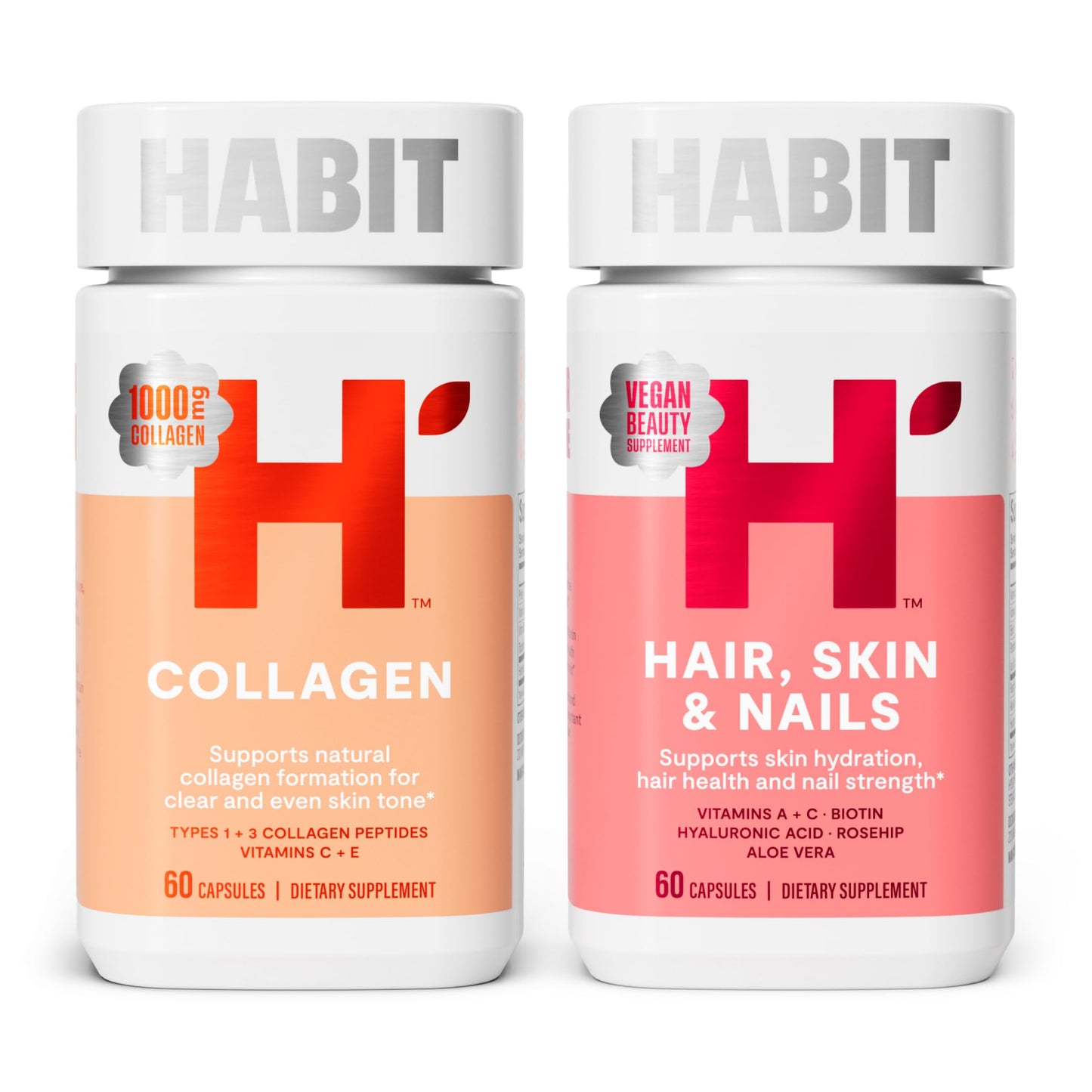 H' Habit Inner Beauty Bundle Collagen and Hair Skin & Nails, 120 Capsules