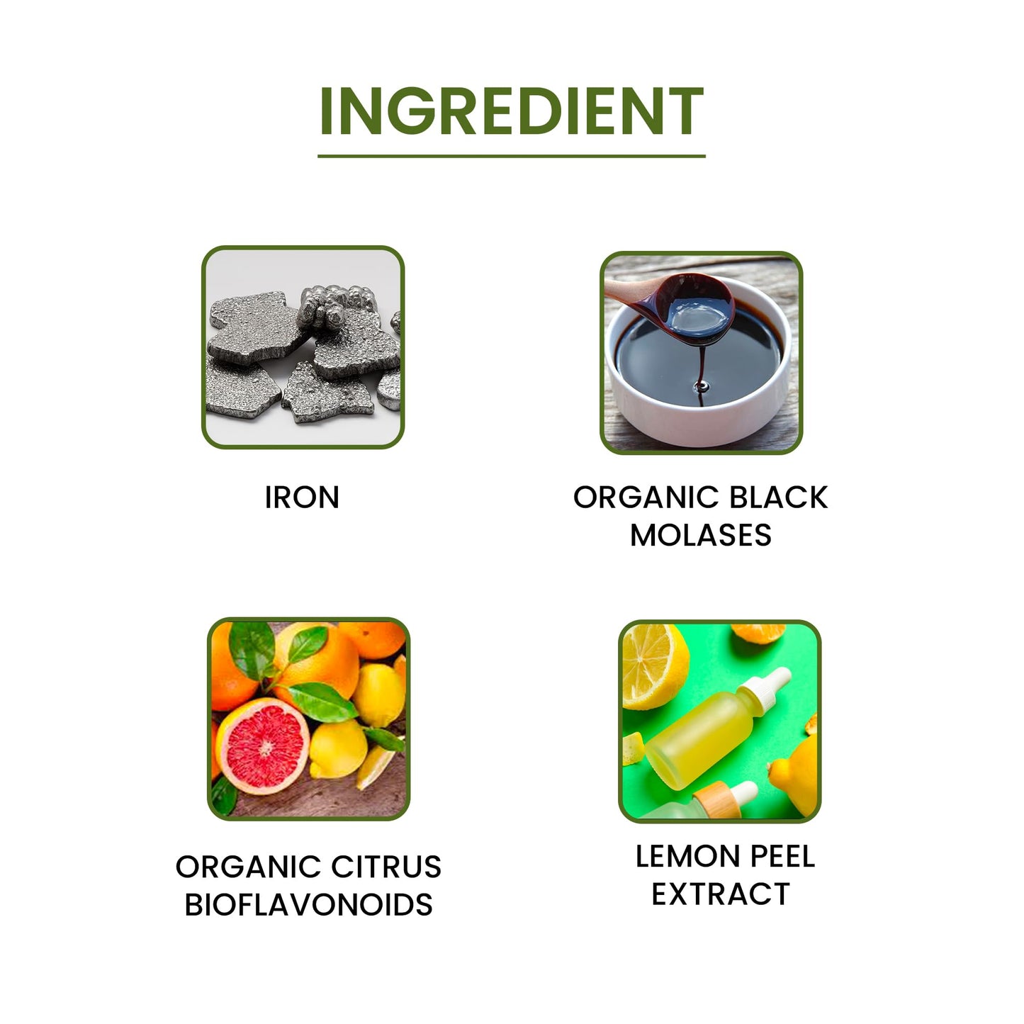 Green Organic Supplements Iron Capsules 90 Count
