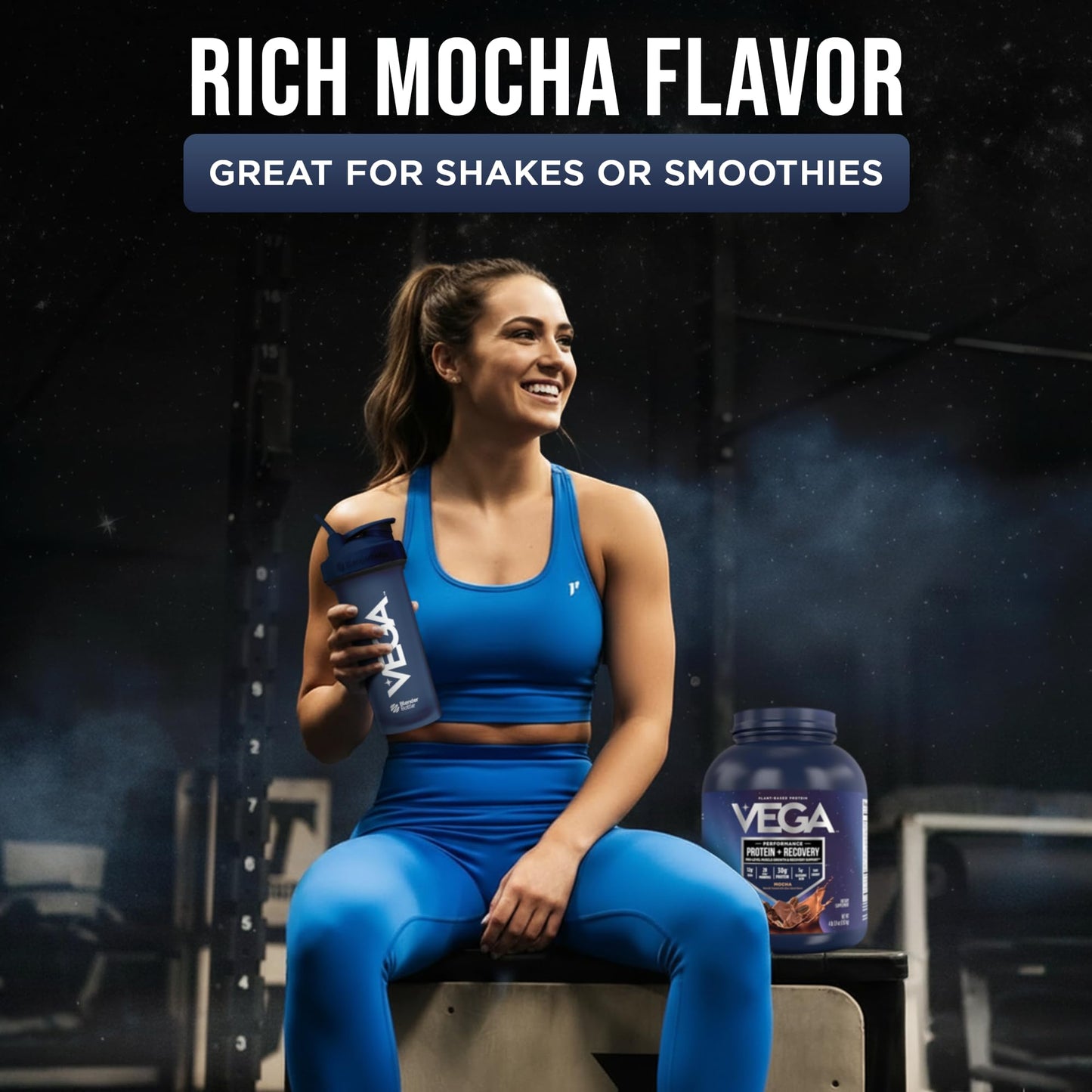 Vega Protein + Recovery Mocha Protein Powder, 64 oz (4 lb)