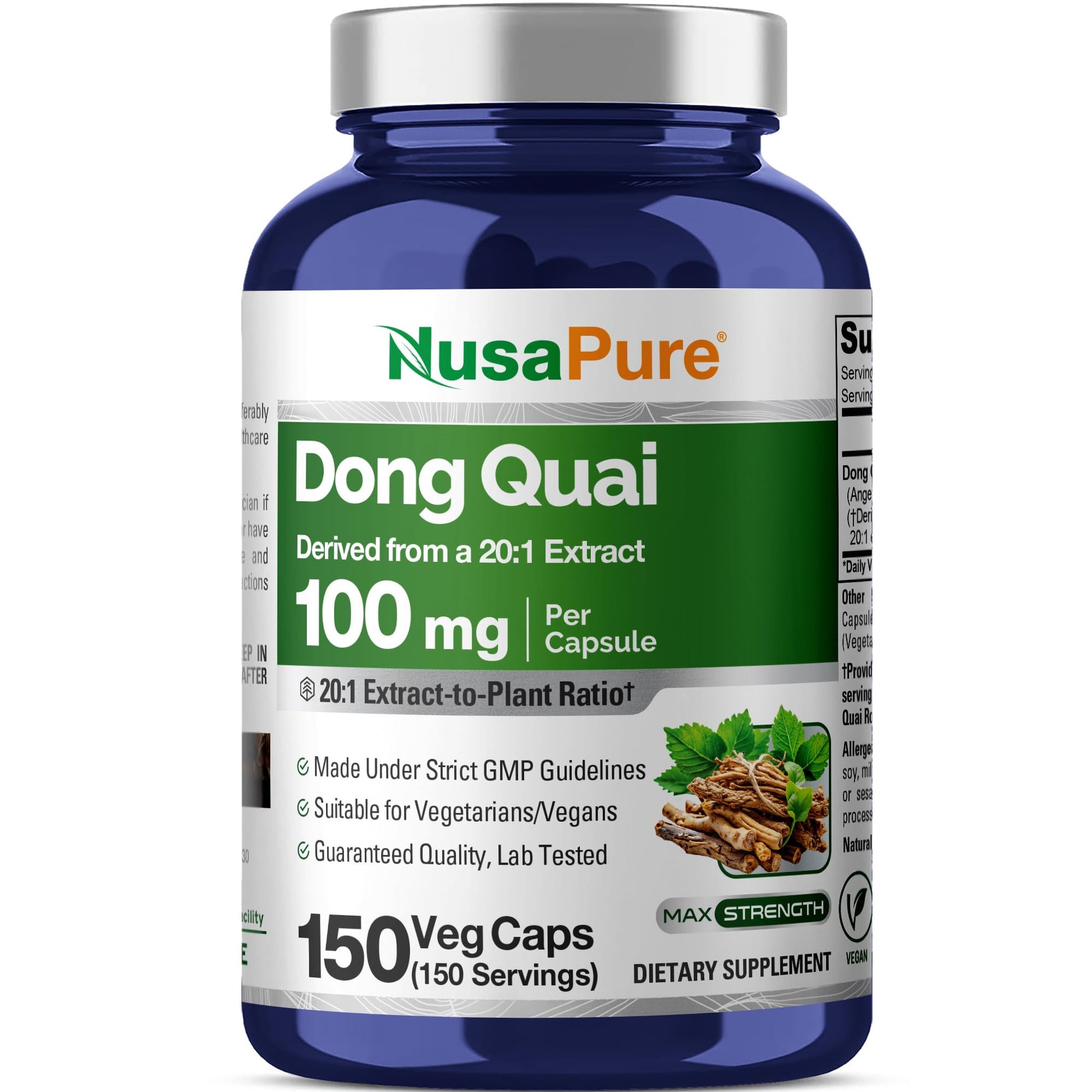 NusaPure Dong Quai 100mg, 150 Capsules