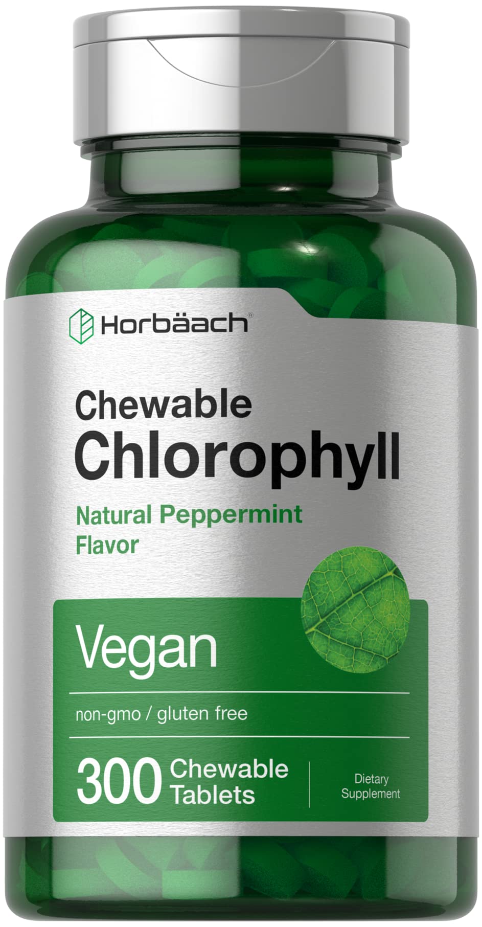 Horbäach Chlorophyll Chewable Tablets, 300 Count