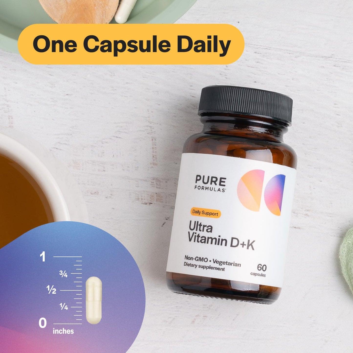 PureFormulas Vitamin D3 K2 5000 IU Capsule 60 Vegetarian Capsules