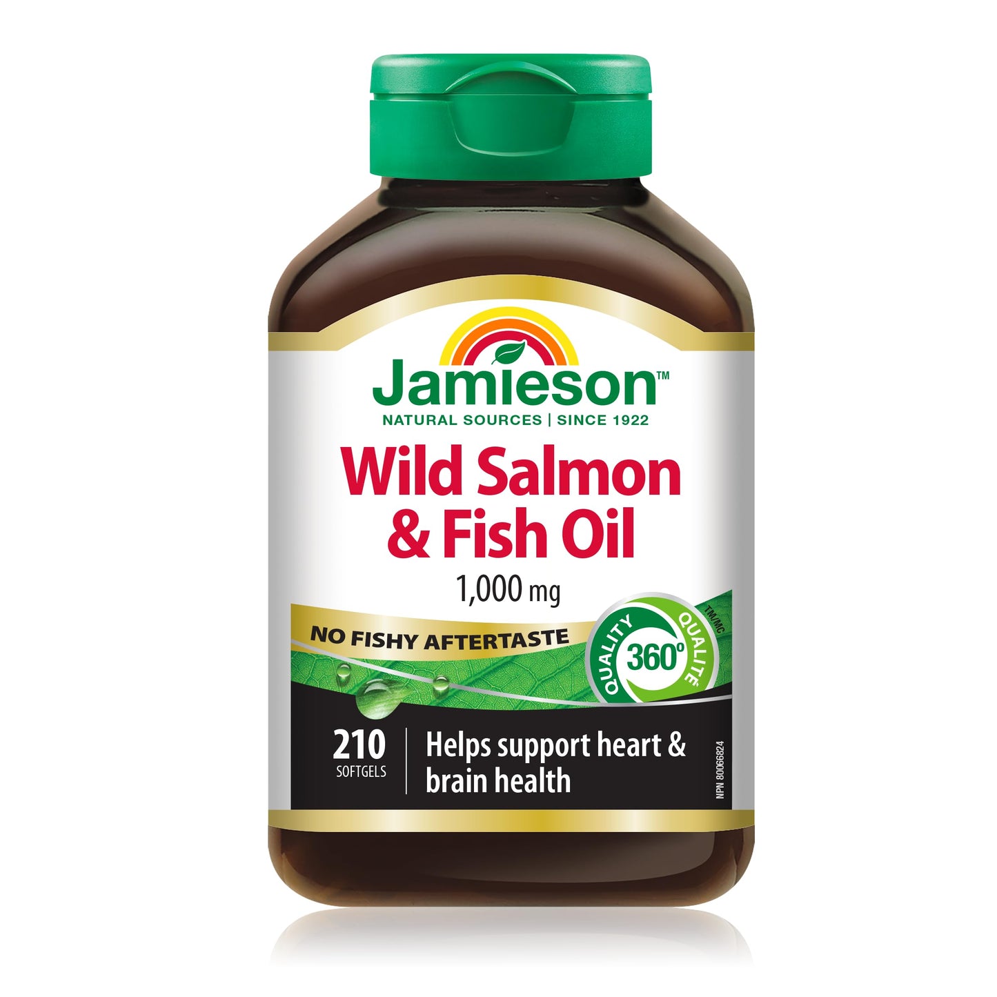 Jamieson Laboratories No Fishy Aftertaste - Wild Salmon & Fish Oil Softgel 210
