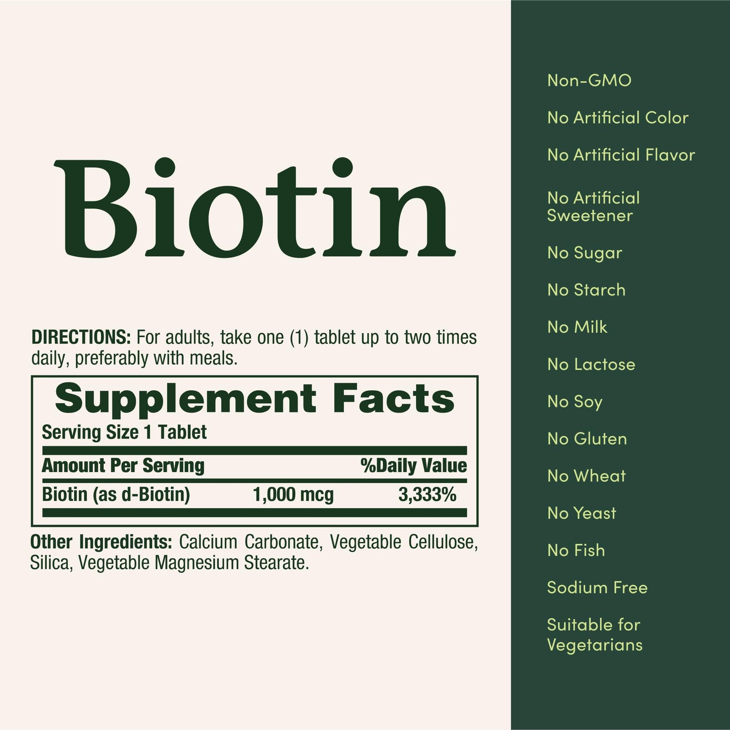 Nature's Bounty Biotin Tablet, 100 Tablets