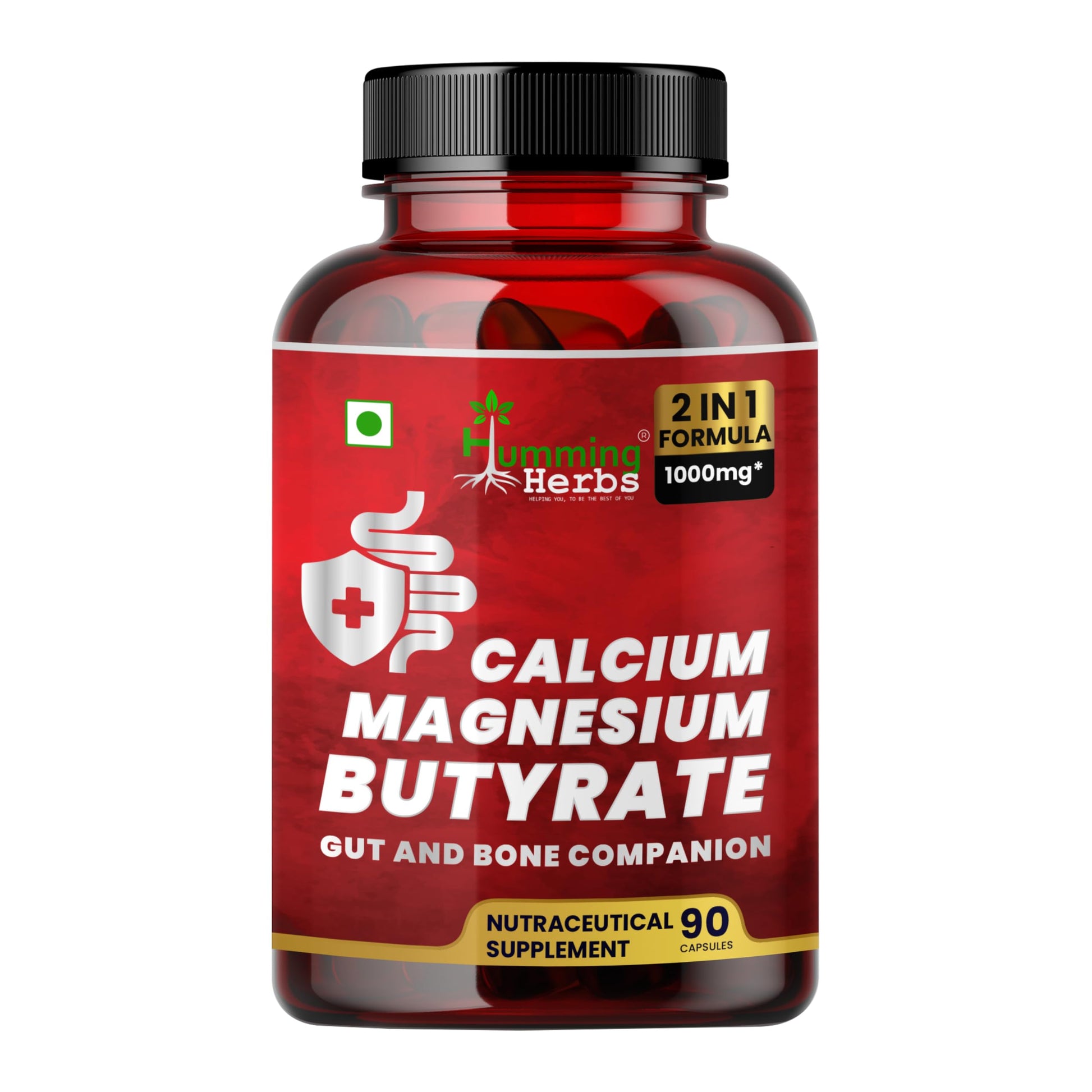 Humming Herbs Calcium Magnesium Butyrate Capsules, 90 Count