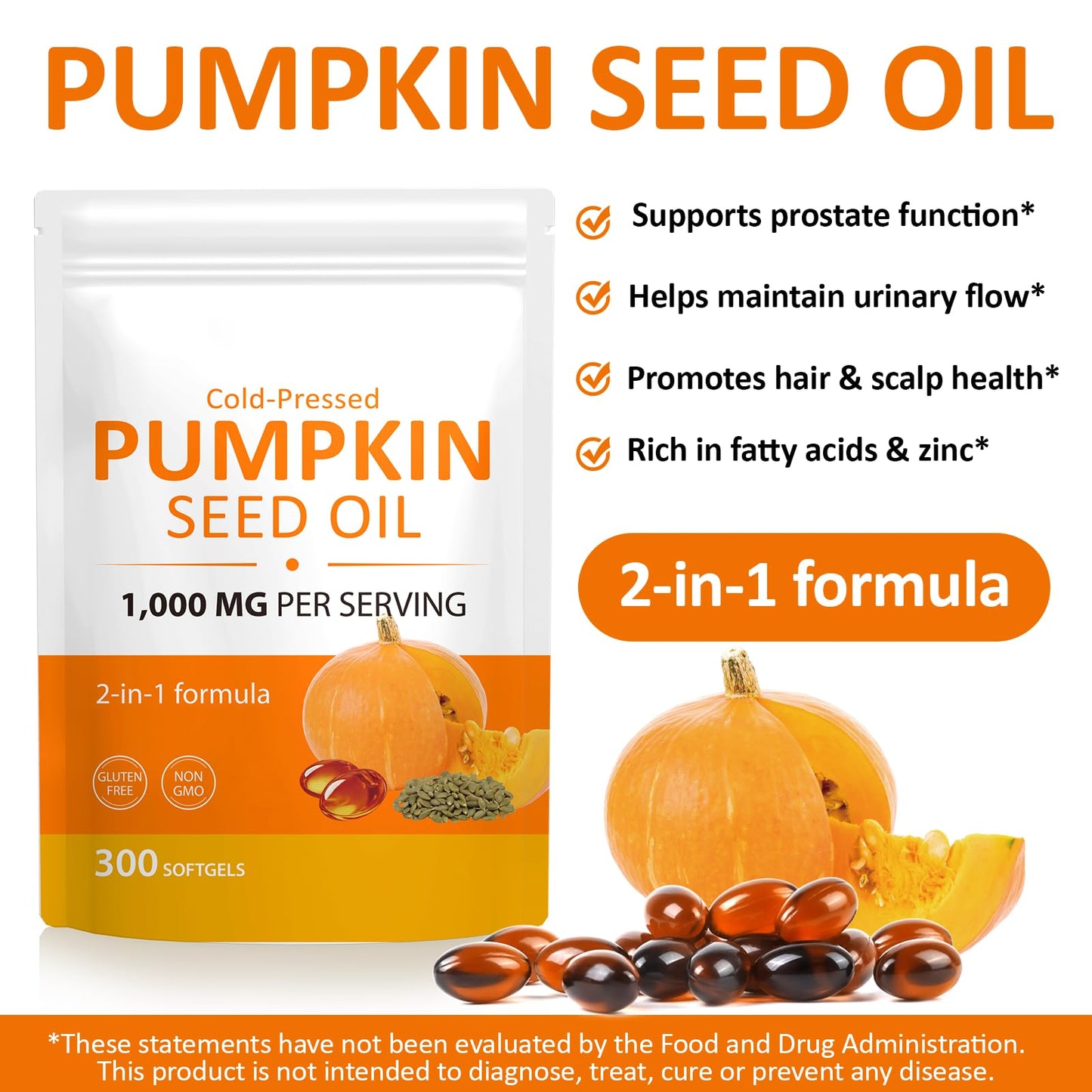 BTSE Pumpkin Seed Oil Softgels 300 Count