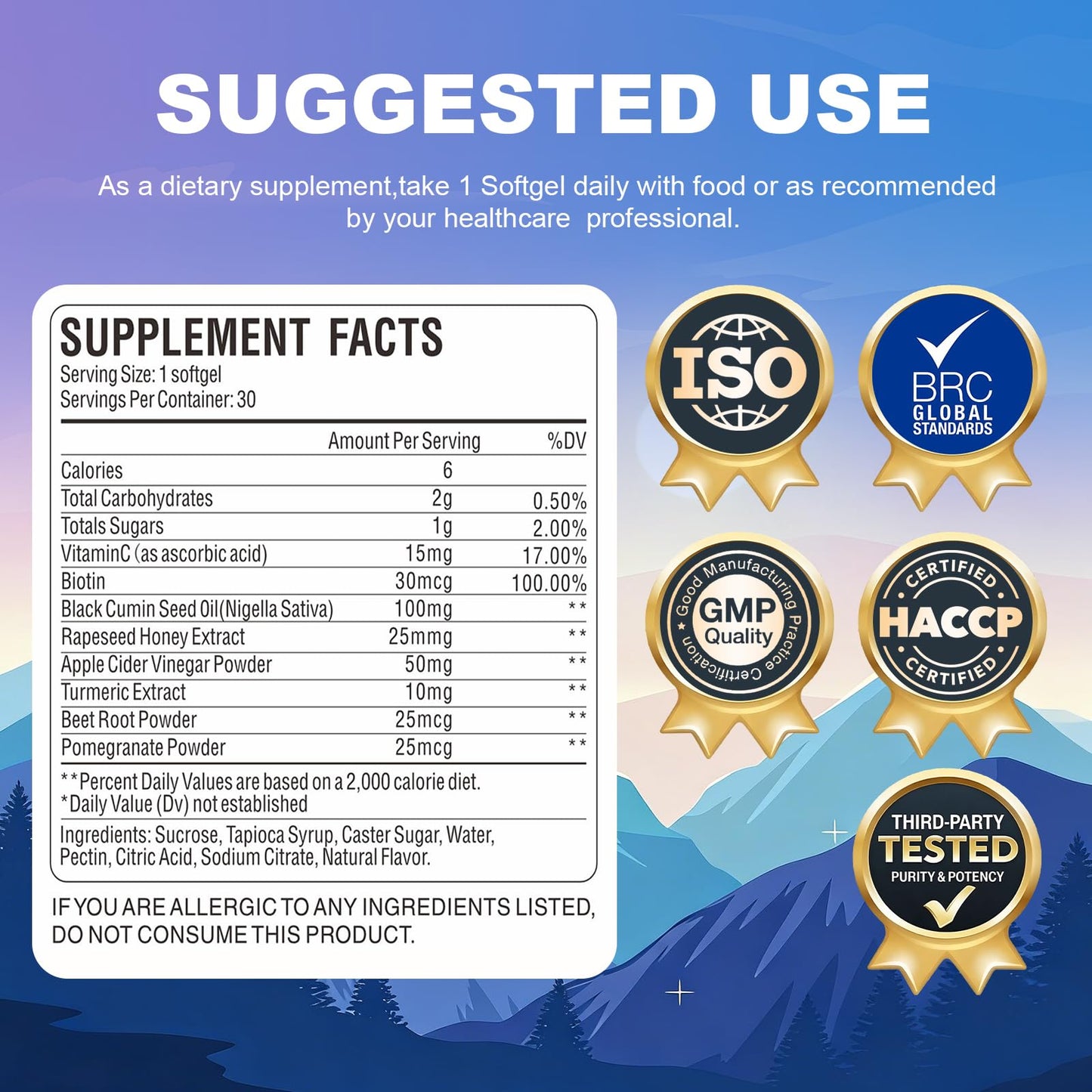 YMINGKJ Black Cumin Seed Oil Softgels, 30 Softgels