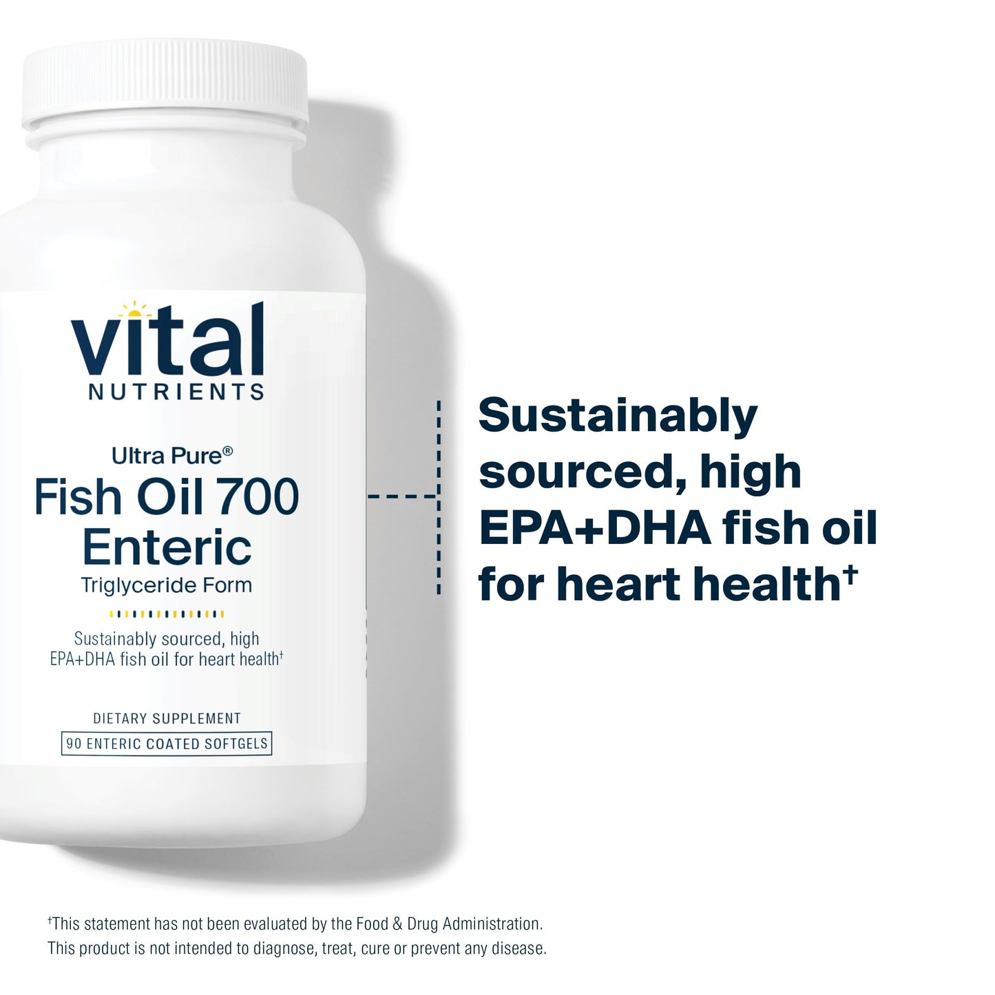 Vital Nutrients Ultra Pure Fish Oil 700 Enteric Coated Capsule, 90 Count