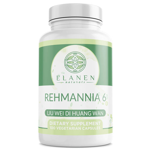 Elanen Naturals Liu Wei Di Huang Wan, Rehmannia 6, Six Flavor Rehmannia, 100 Capsules
