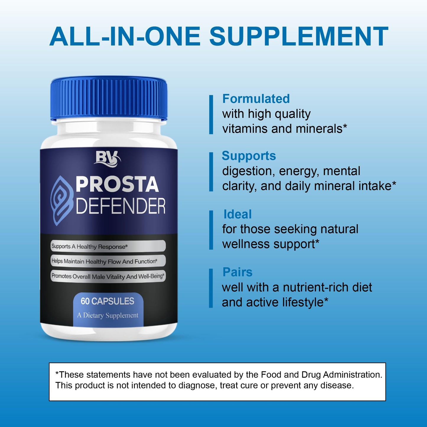 BLUE VIBE Prosta Defender Premium Health Support Supplement Capsule 60 Capsules