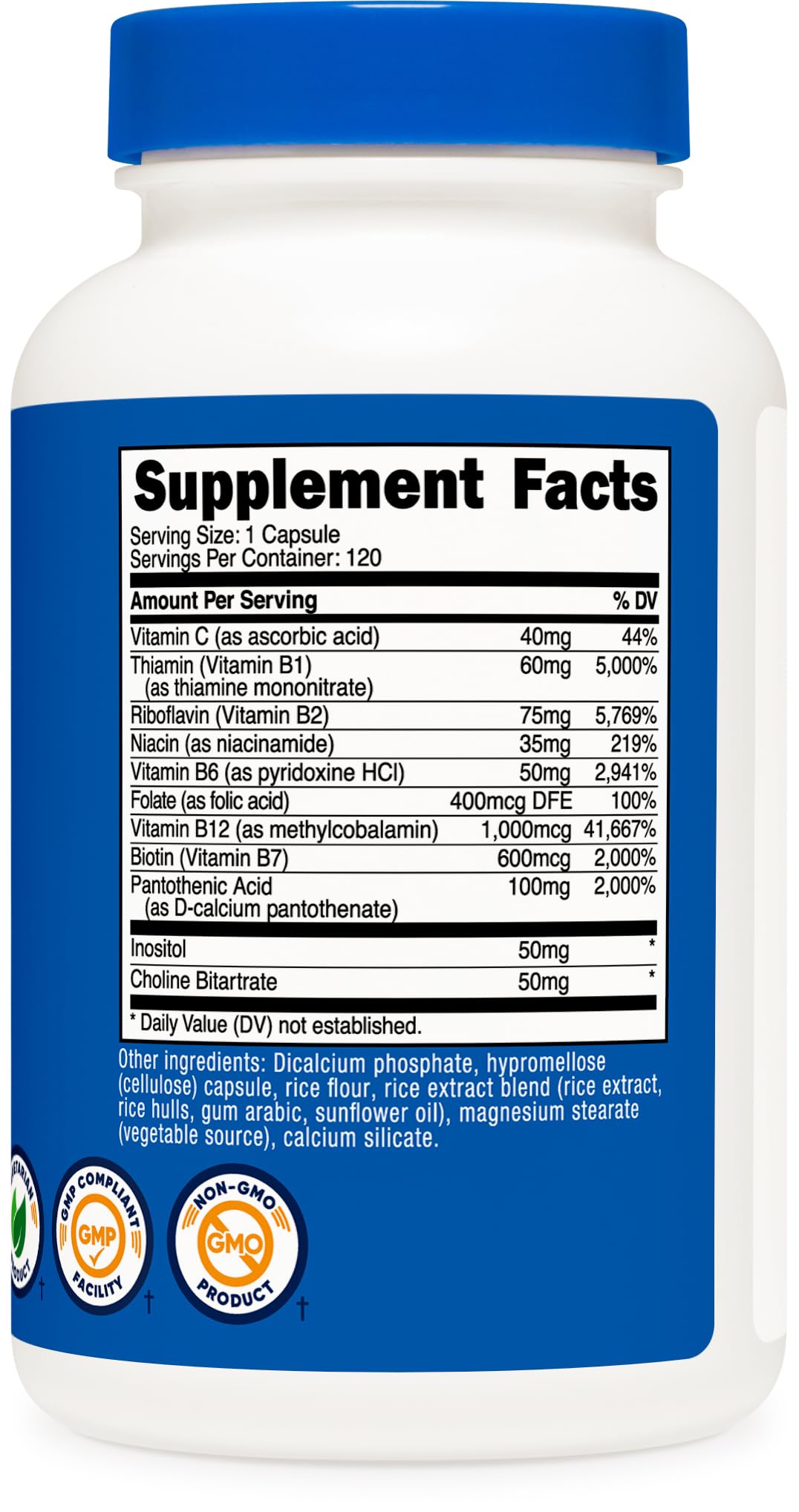 Nutricost High Potency Vitamin B Complex 462mg 120 Capsules