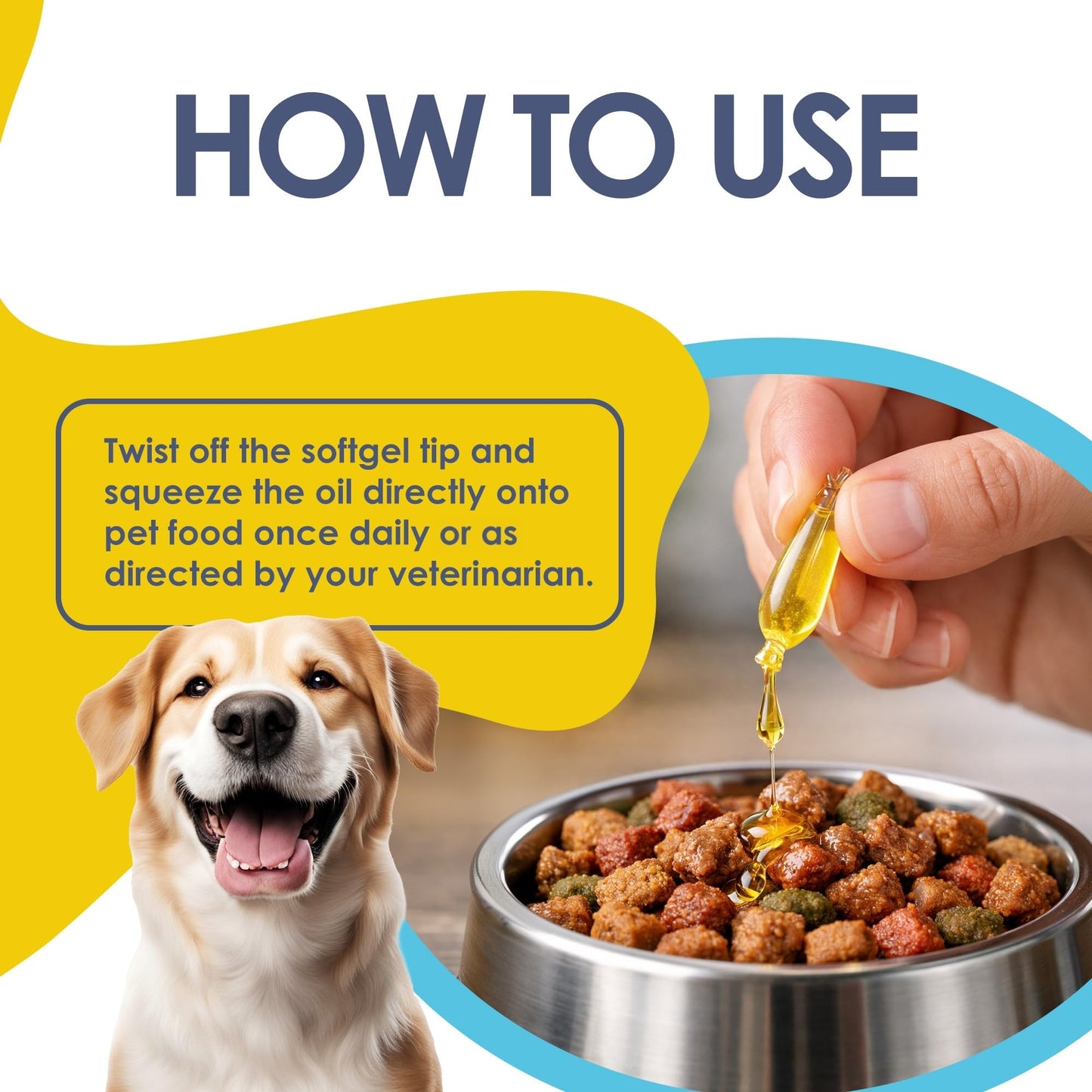 EESY PET Shine Omega-3 Fish Oil for Dogs & Cats, 60 Capsules