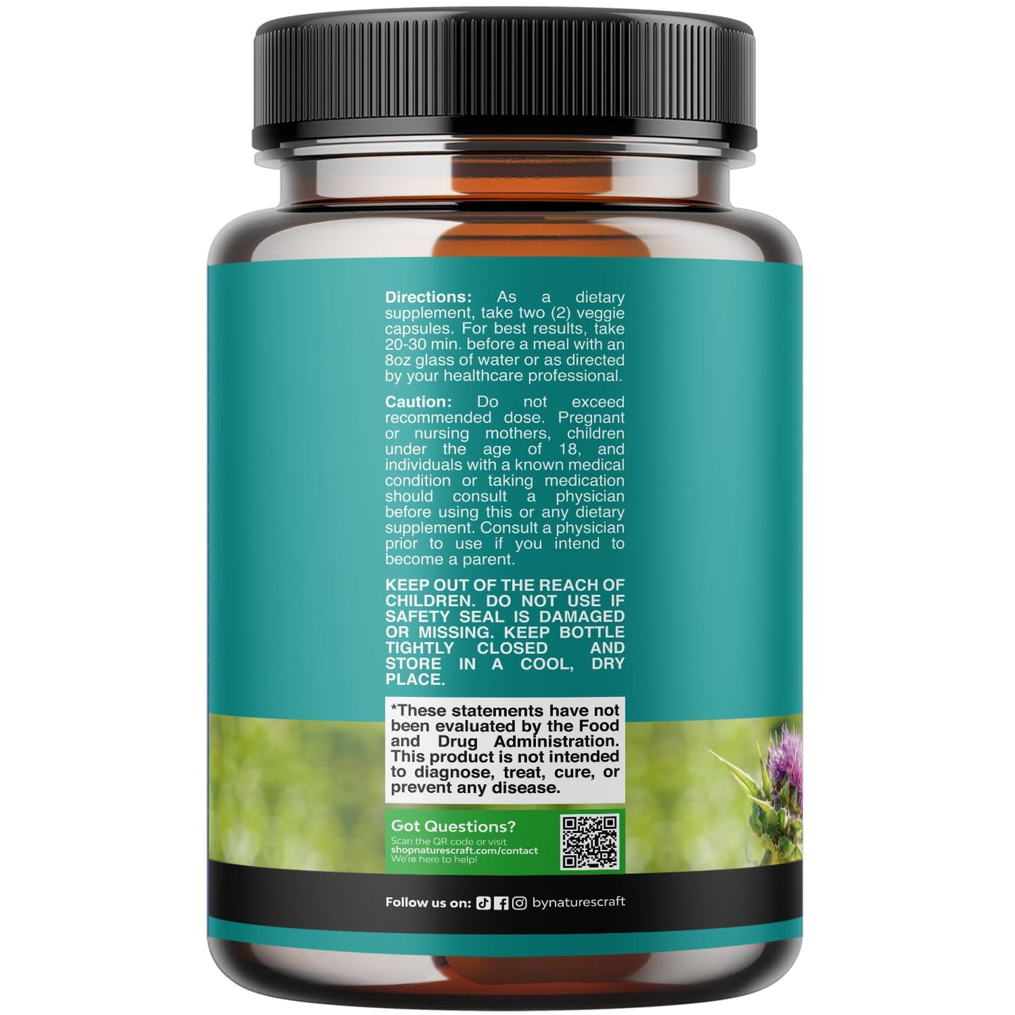 Natures Craft Liver Cleanse Detox & Repair - Milk Thistle Supplement for Digestion & Immune Health - Ginger Root, Choline & Dandelion Root - Herbal Liver Support with Silymarin, Beetroot & Artichoke 70 Capsules