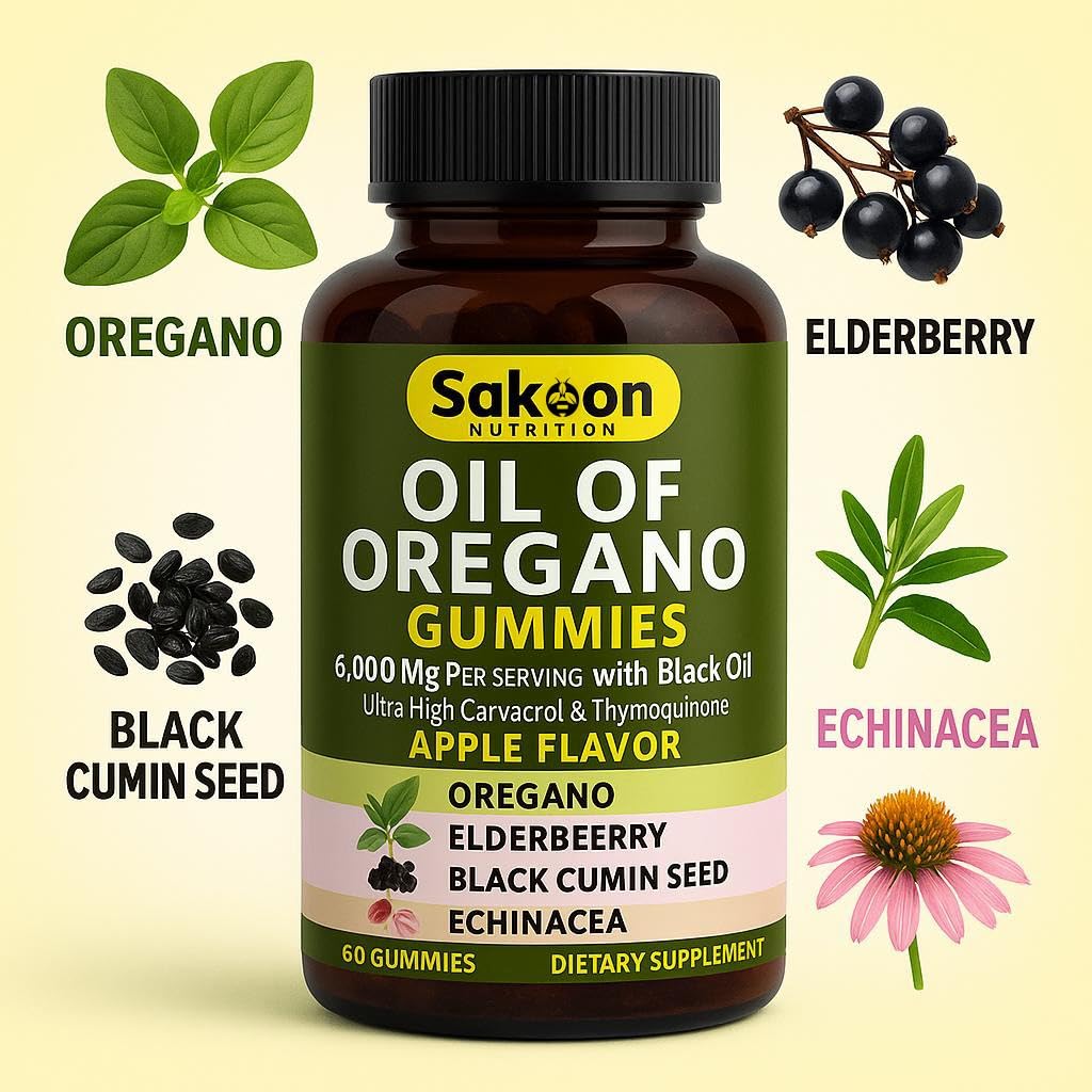 Sakoon nutrition Oil of Oregano Gummies 60 Count